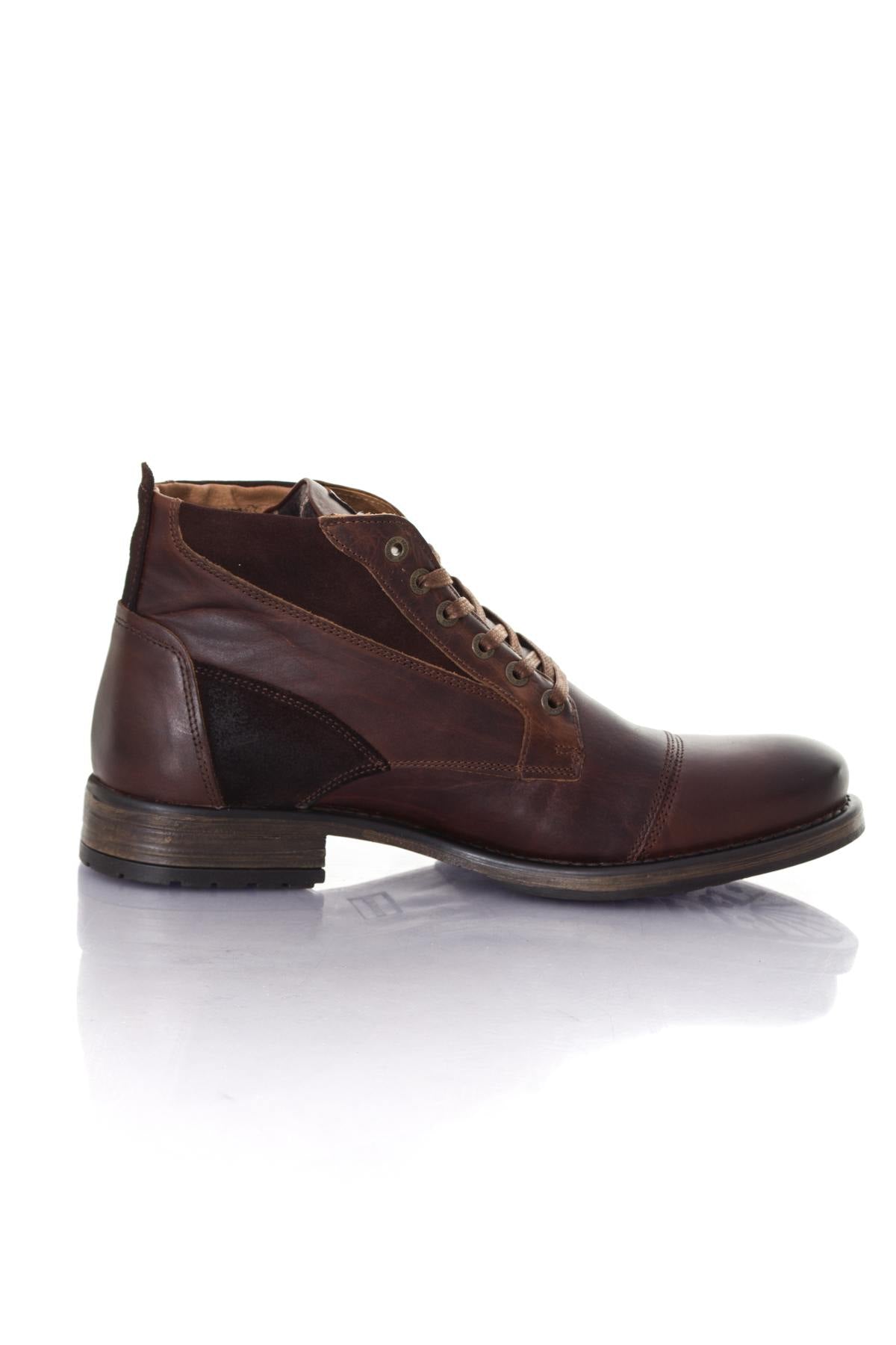 Cognac brown leather ankle boots - Image n°2