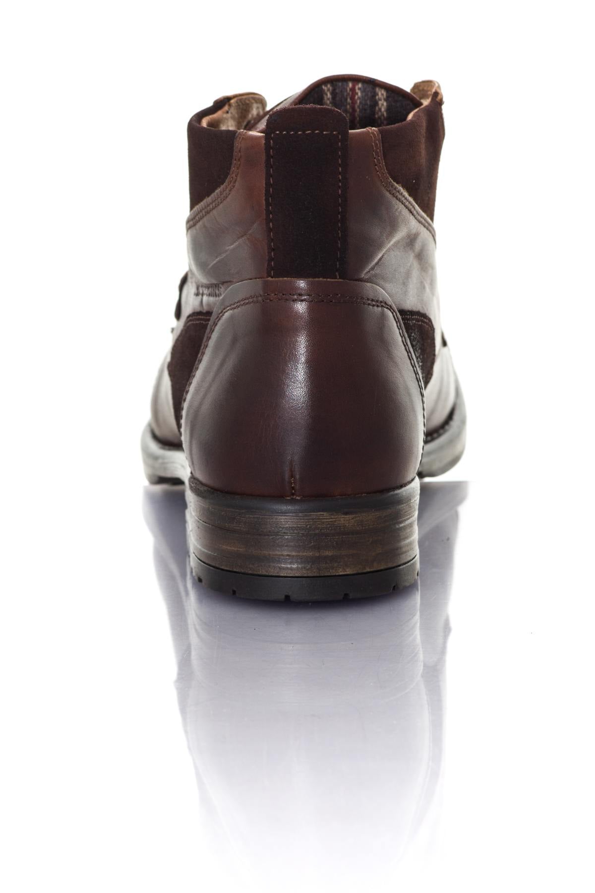 Cognac brown leather ankle boots - Image n°6