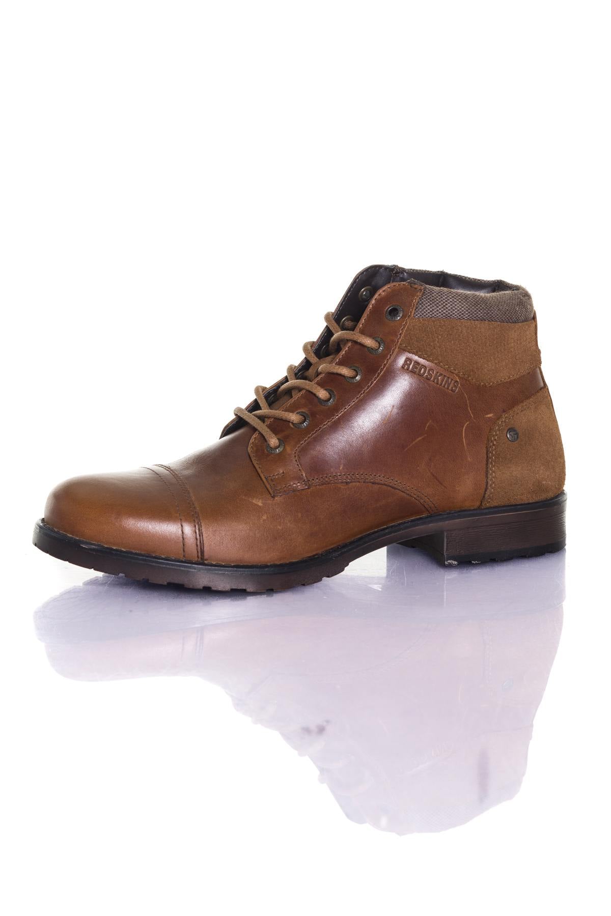 Redskins men's cognac leather boots - Image n°7