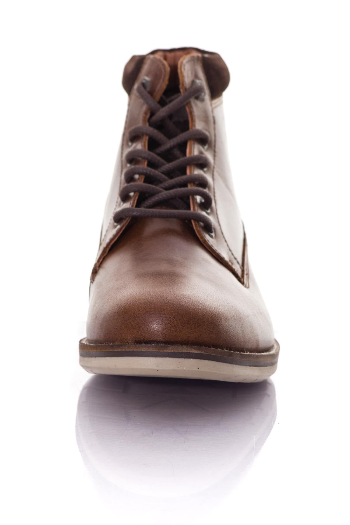  Men's brown leather ankle boots - Image n°5