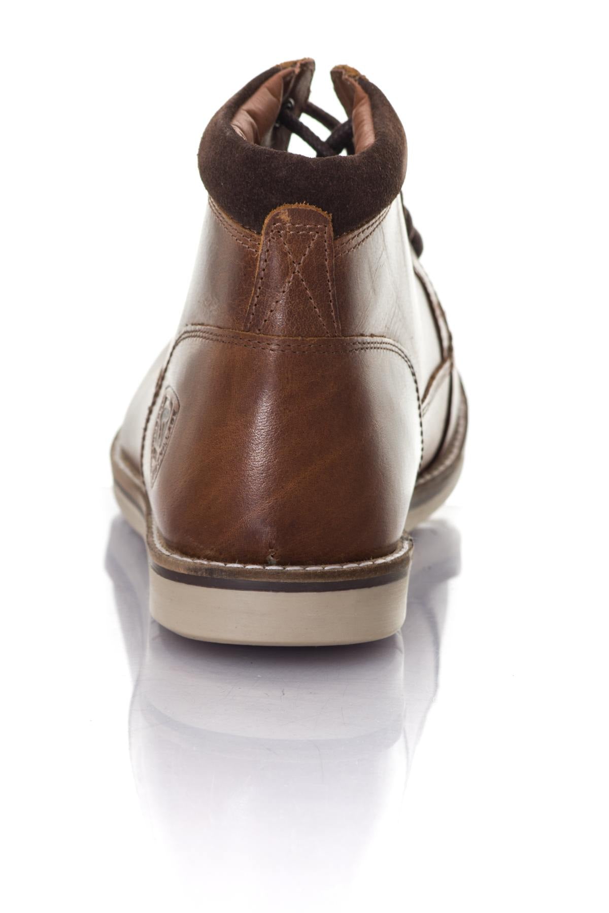  Men's brown leather ankle boots - Image n°6