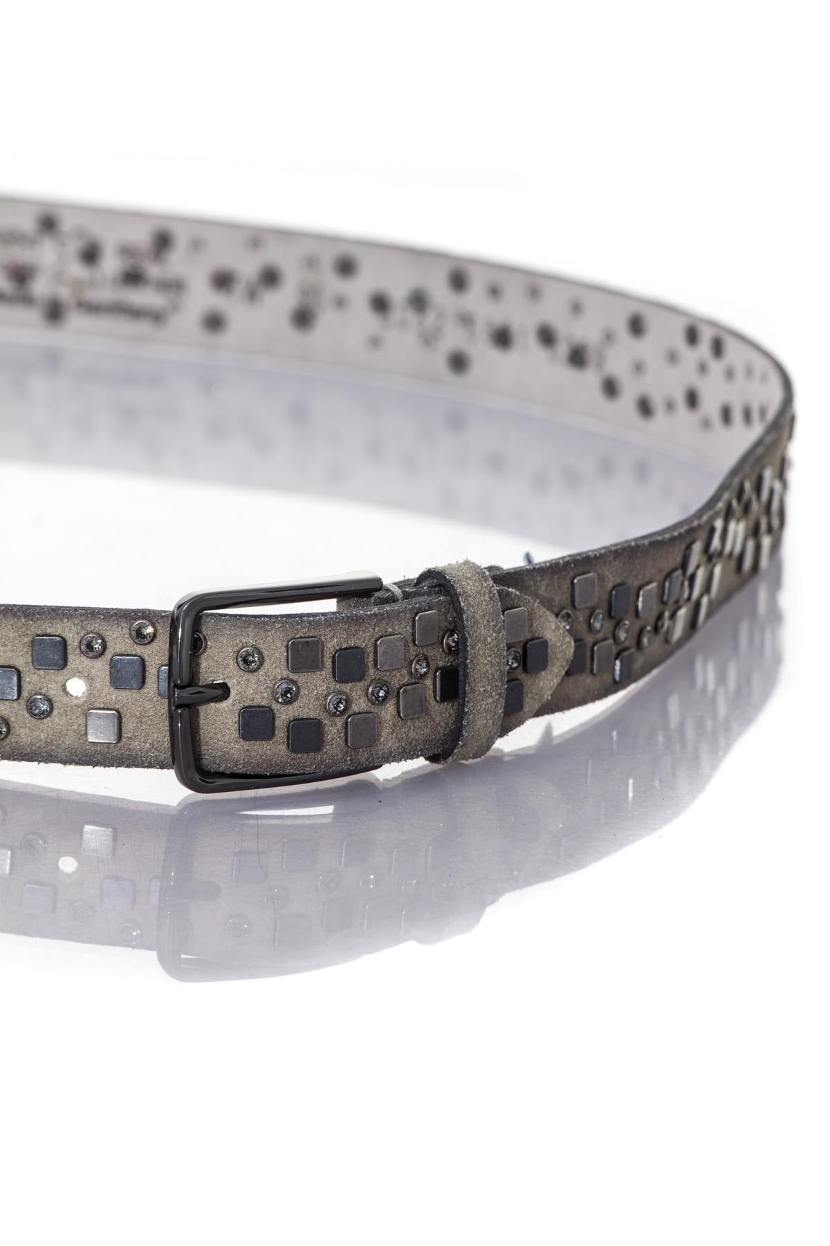 Distressed look belt with rhinestones - Image n°2