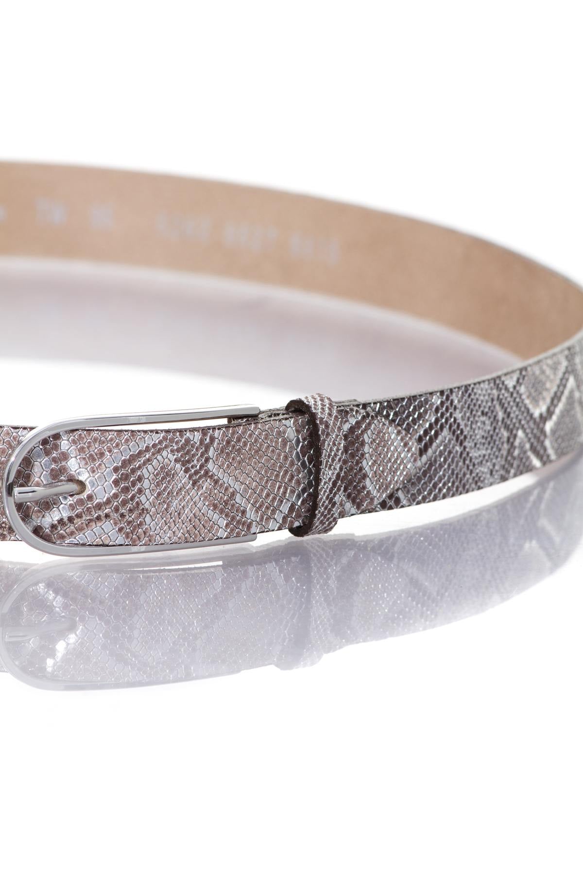 Women's metallic snakeskin effect belt - Image n°2