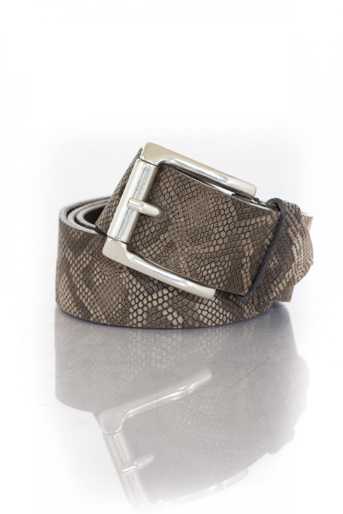 Men's Belt in Snake style cowhide - Image n°1