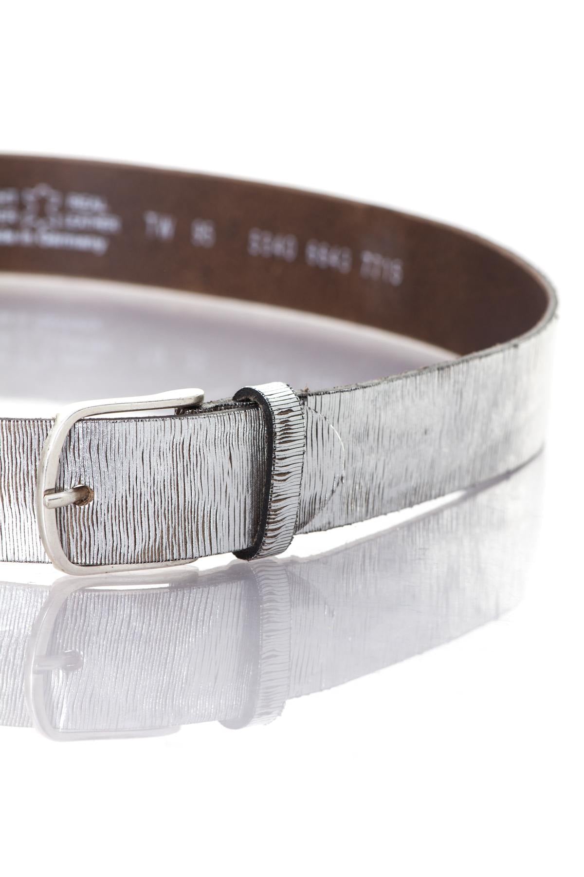 Metallic-effect leather belt - Image n°2