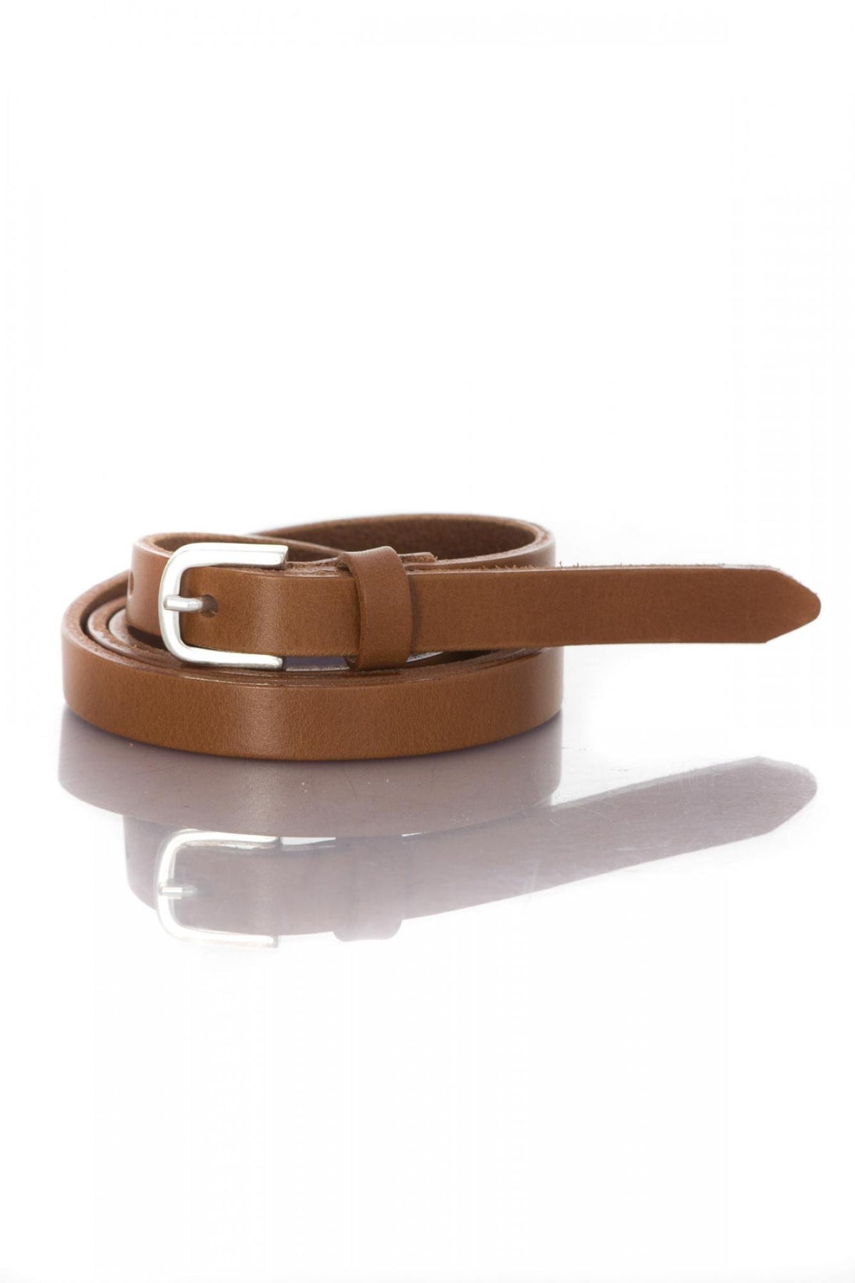 Women's belt in cognac leather - Image n°1