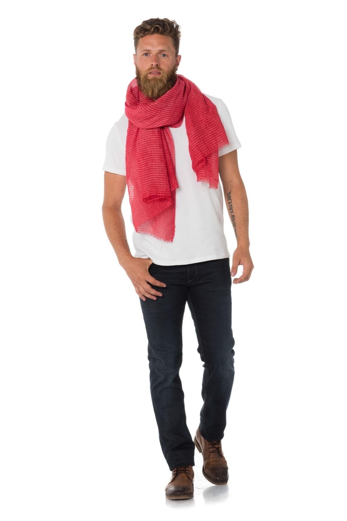 Kaporal red check scarf - Image n°3