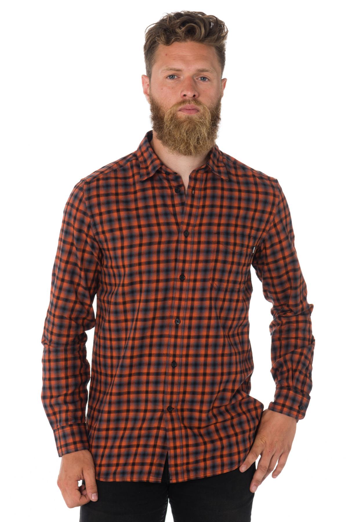 Diesel men's orange checked shirt - Image n°3