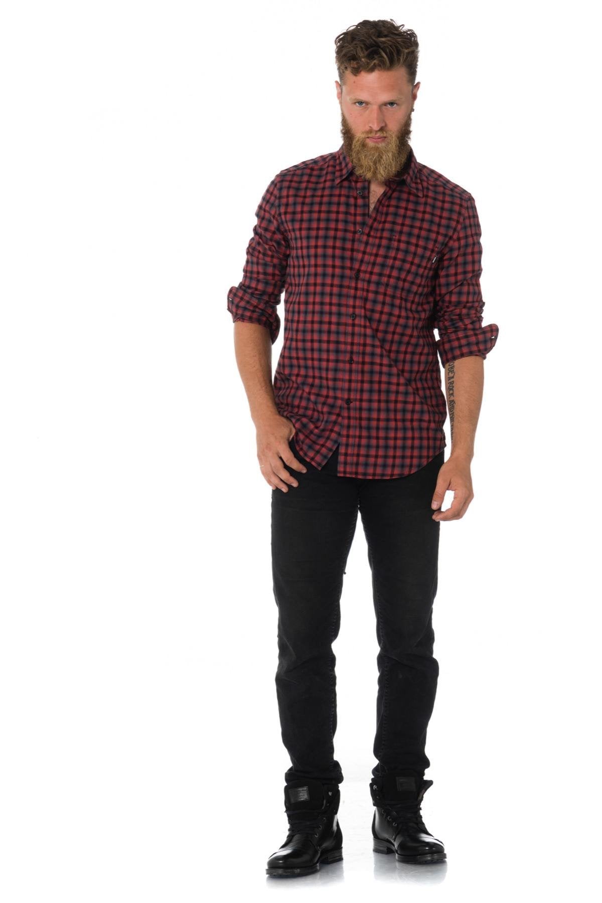 Diesel men's red checked shirt - Image n°2