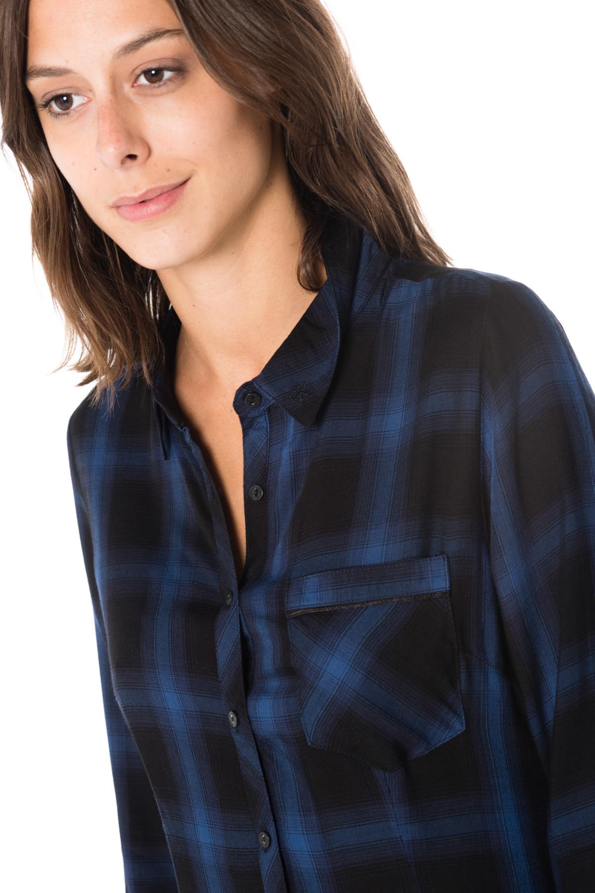 Kaporal women's blue check shirt - Image n°4