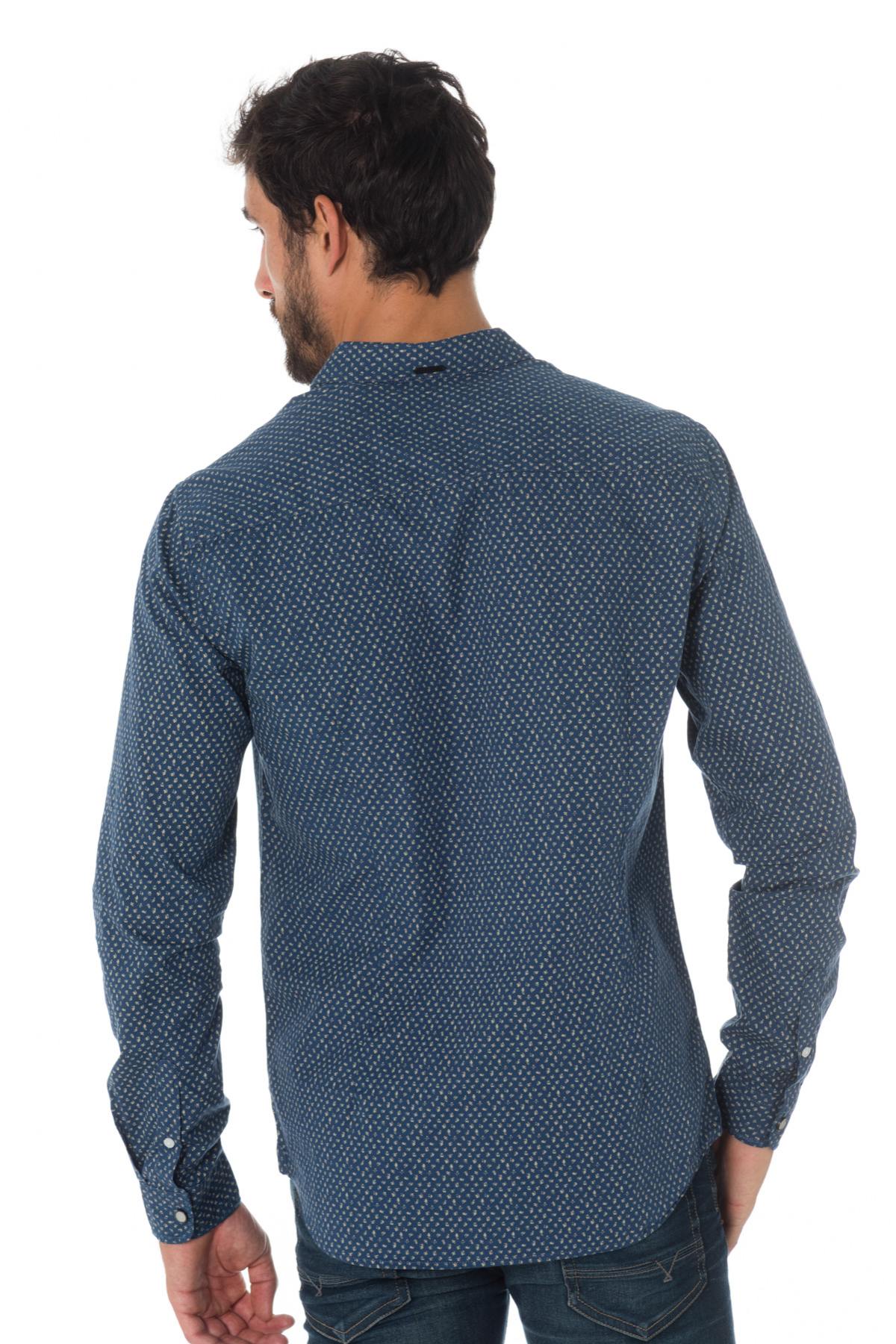 Kaporal men's blue all-over patterned shirt - Image n°3