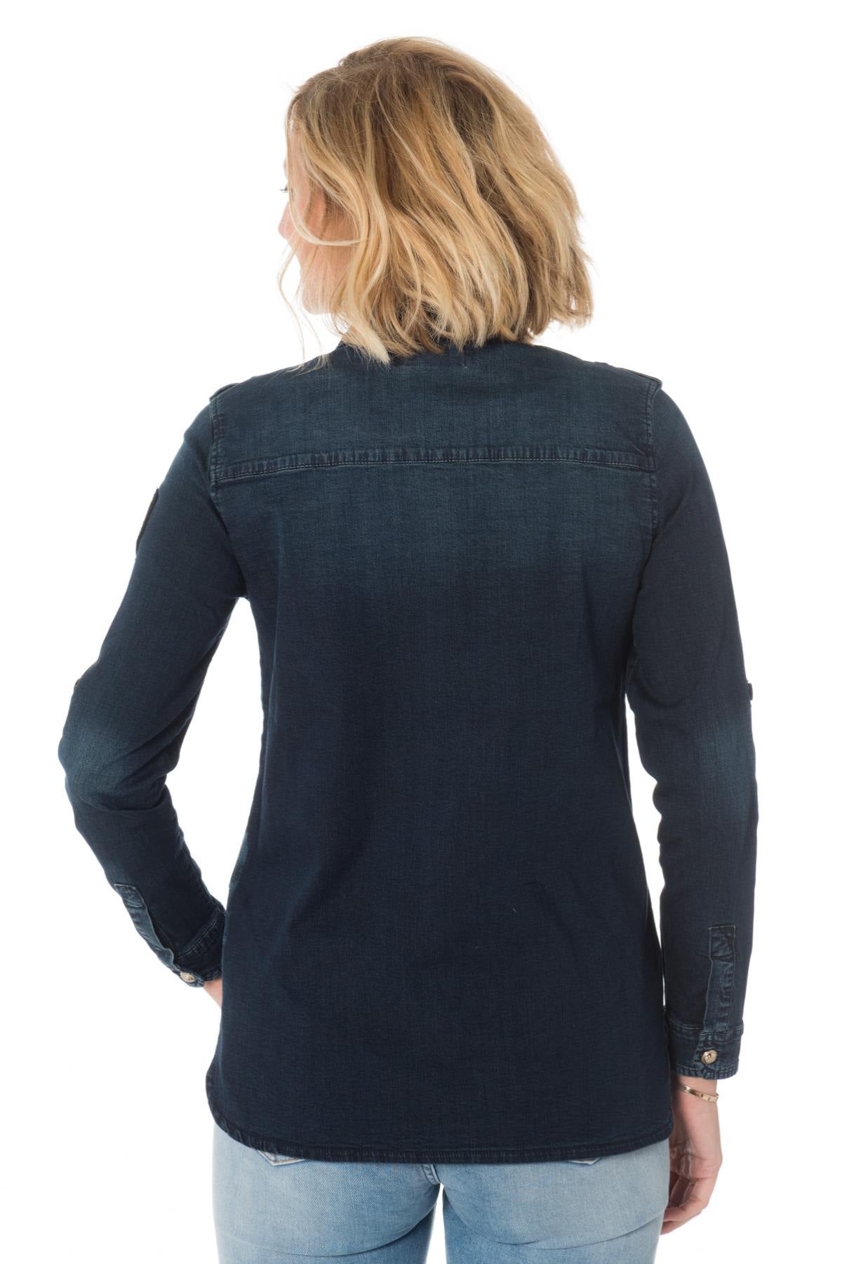 Kaporal women's dark blue denim shirt - Image n°5