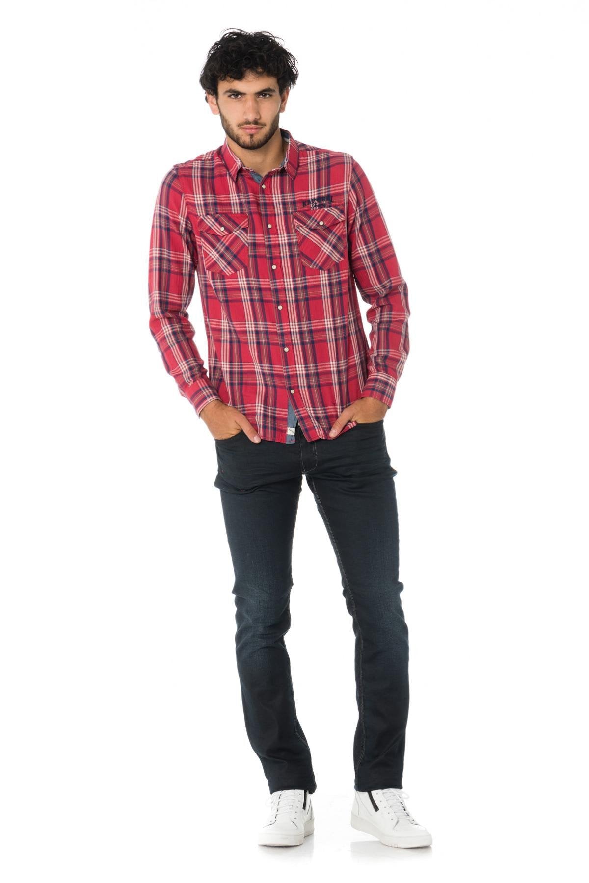 Kaporal men's red check shirt - Image n°2