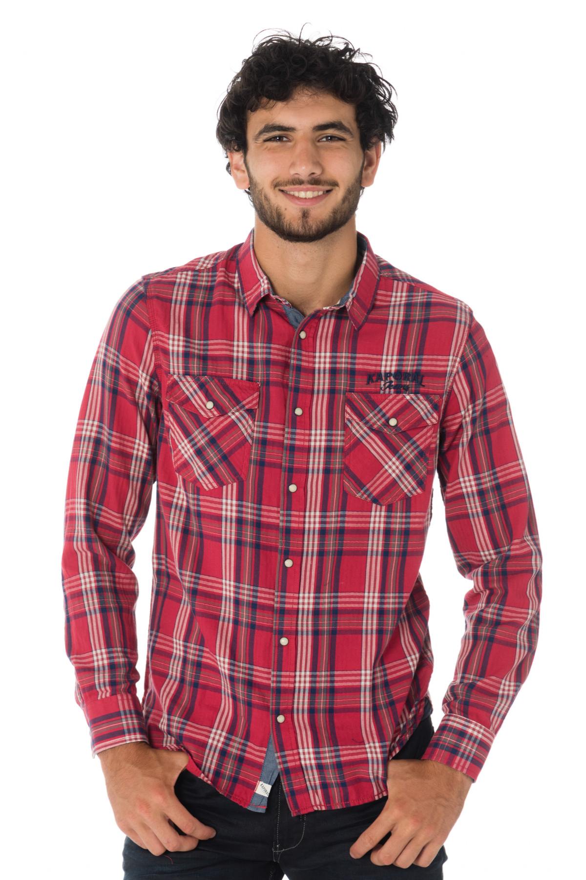 Kaporal men's red check shirt - Image n°1