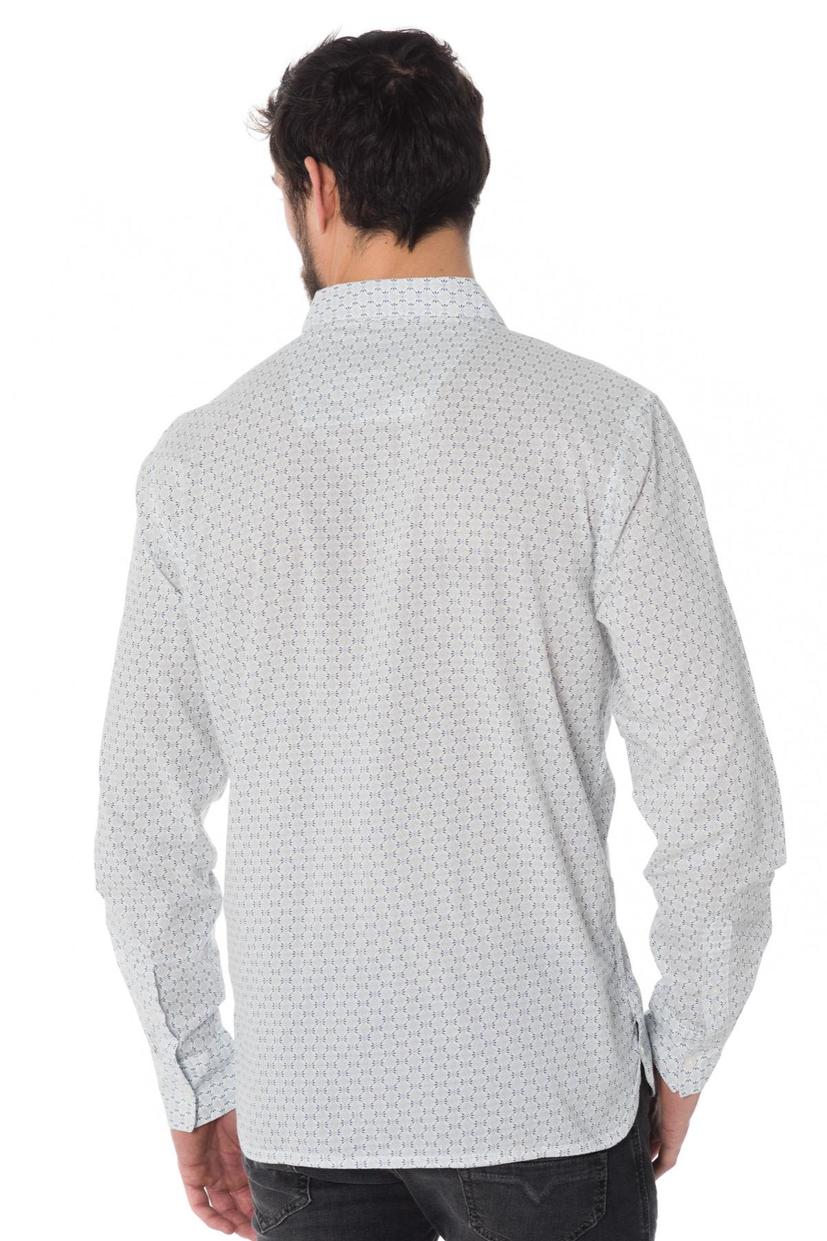 White Patterned Long Sleeve Shirt - Image n°4