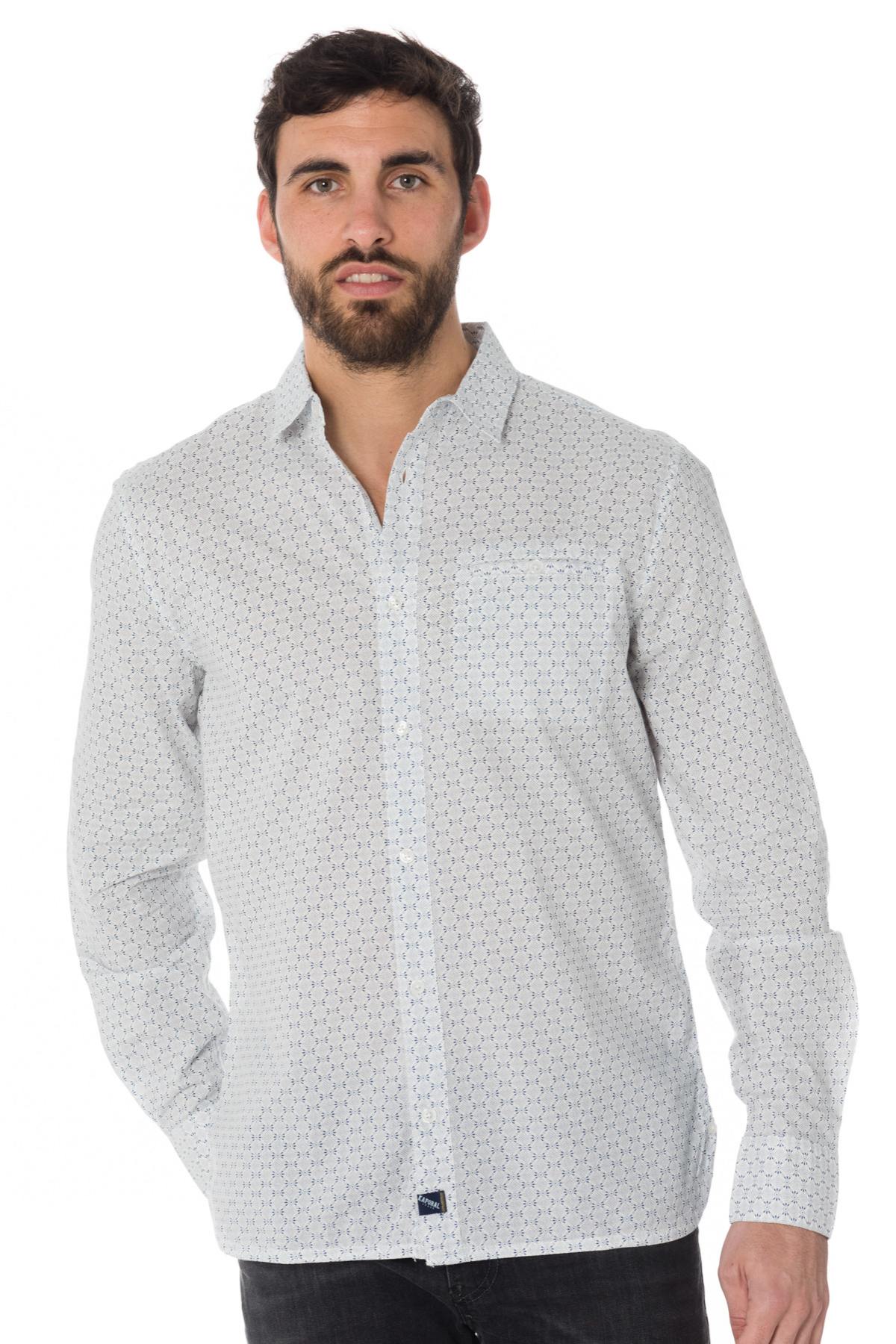 White Patterned Long Sleeve Shirt - Image n°1