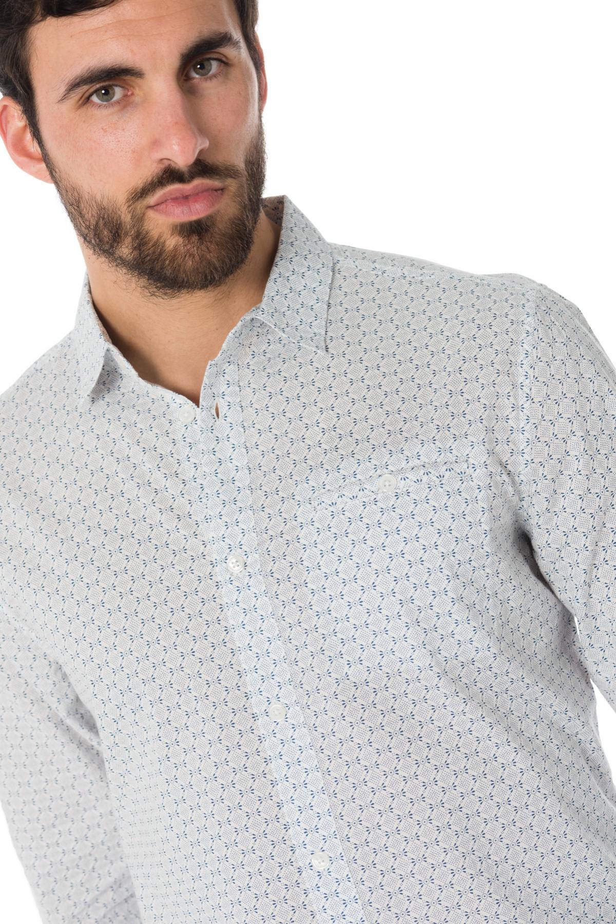 White Patterned Long Sleeve Shirt - Image n°3