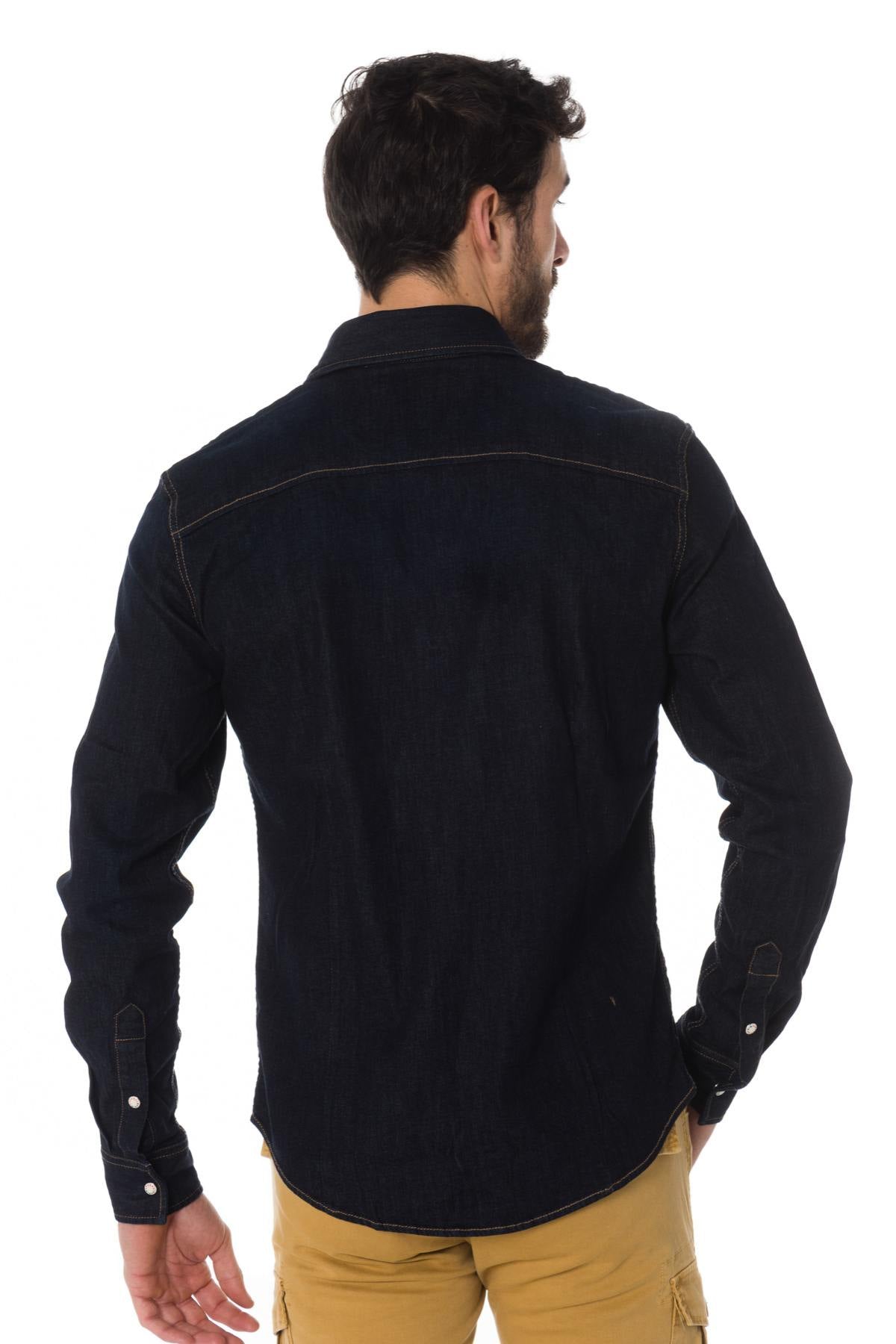 Men's raw blue denim shirt - Image n°3