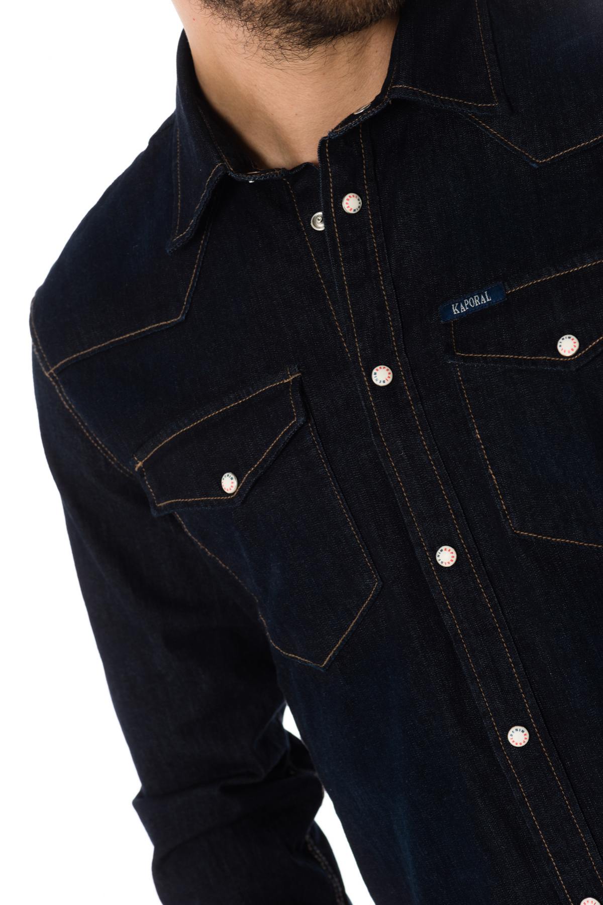 Men's raw blue denim shirt - Image n°4