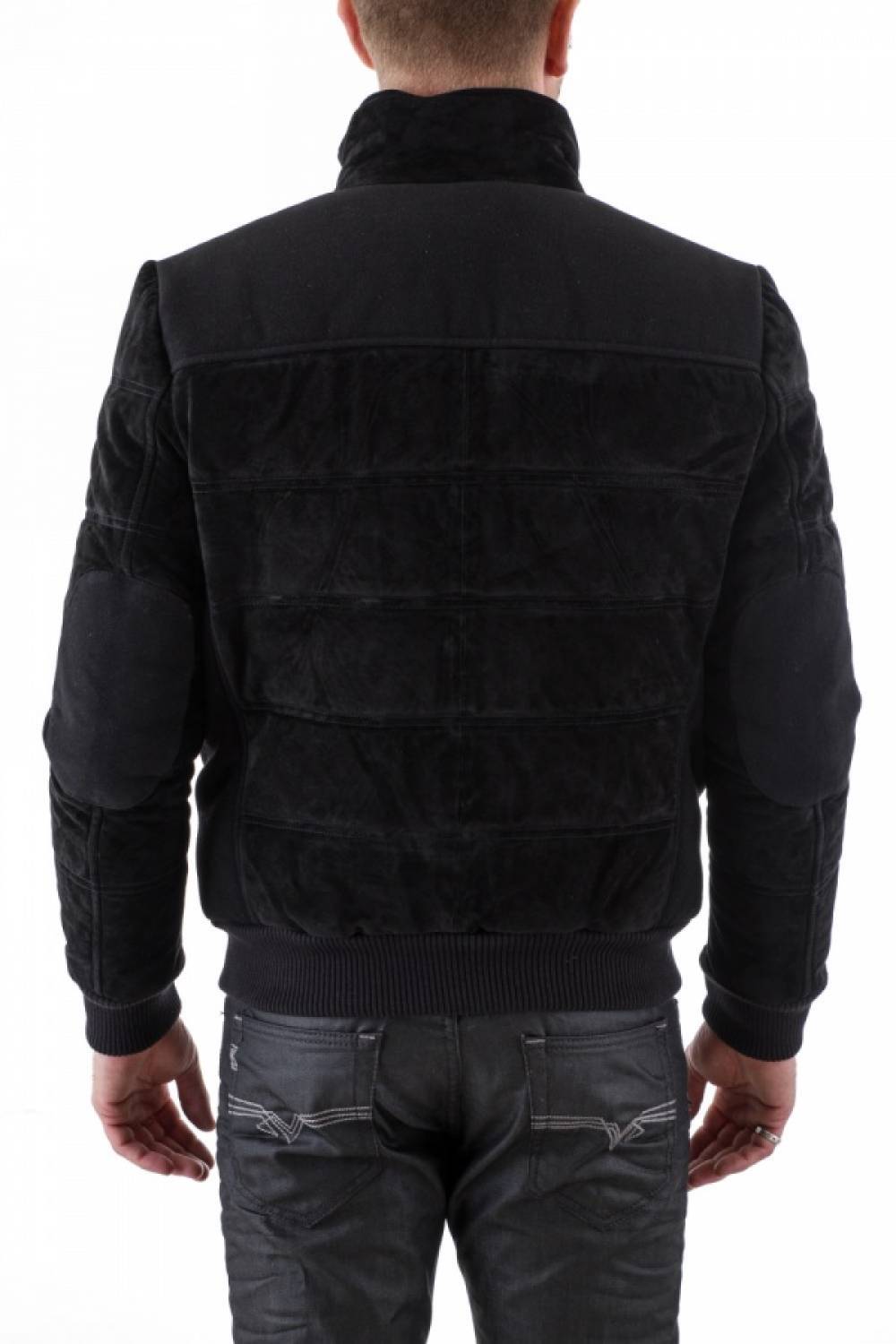 Black bi-material men's down jacket for men - Image n°4