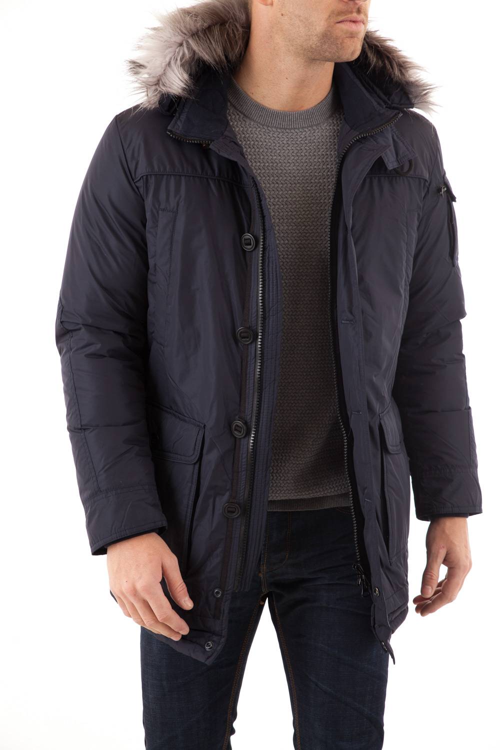 Serge Pariente Blue Down Jacket for Men in nylon - Image n°2