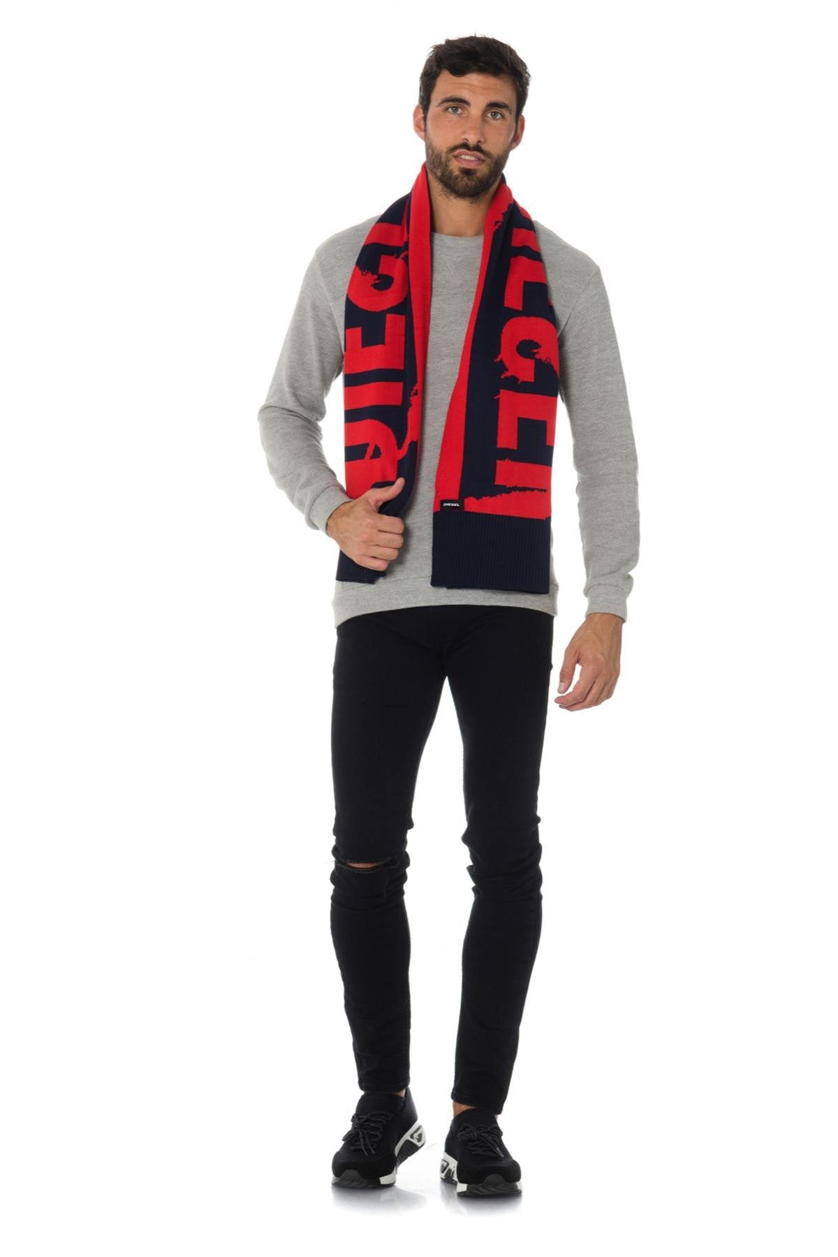 Diesel men's navy blue/red scarf - Image n°3