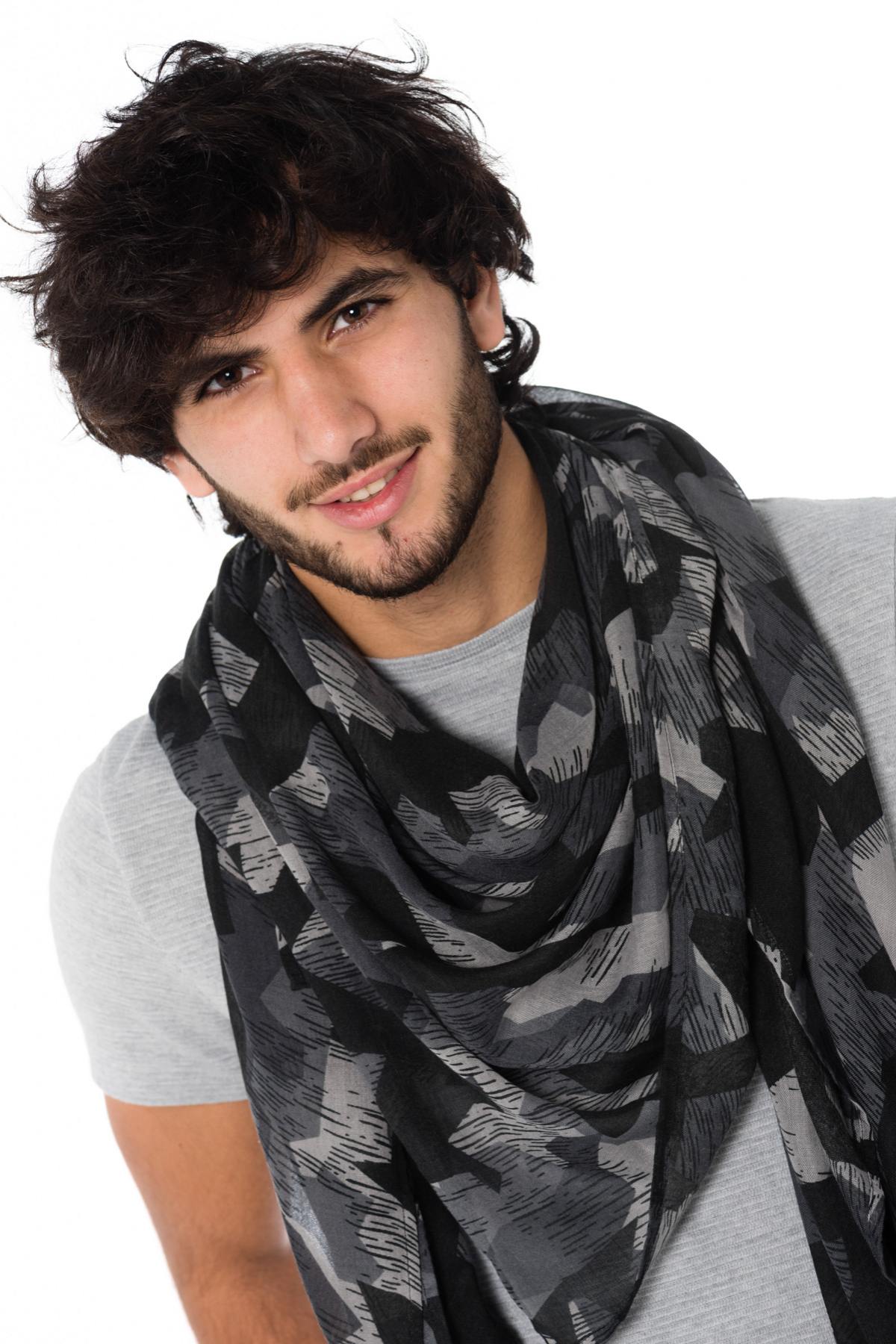 Kaporal men's gray camouflage scarf - Image n°2