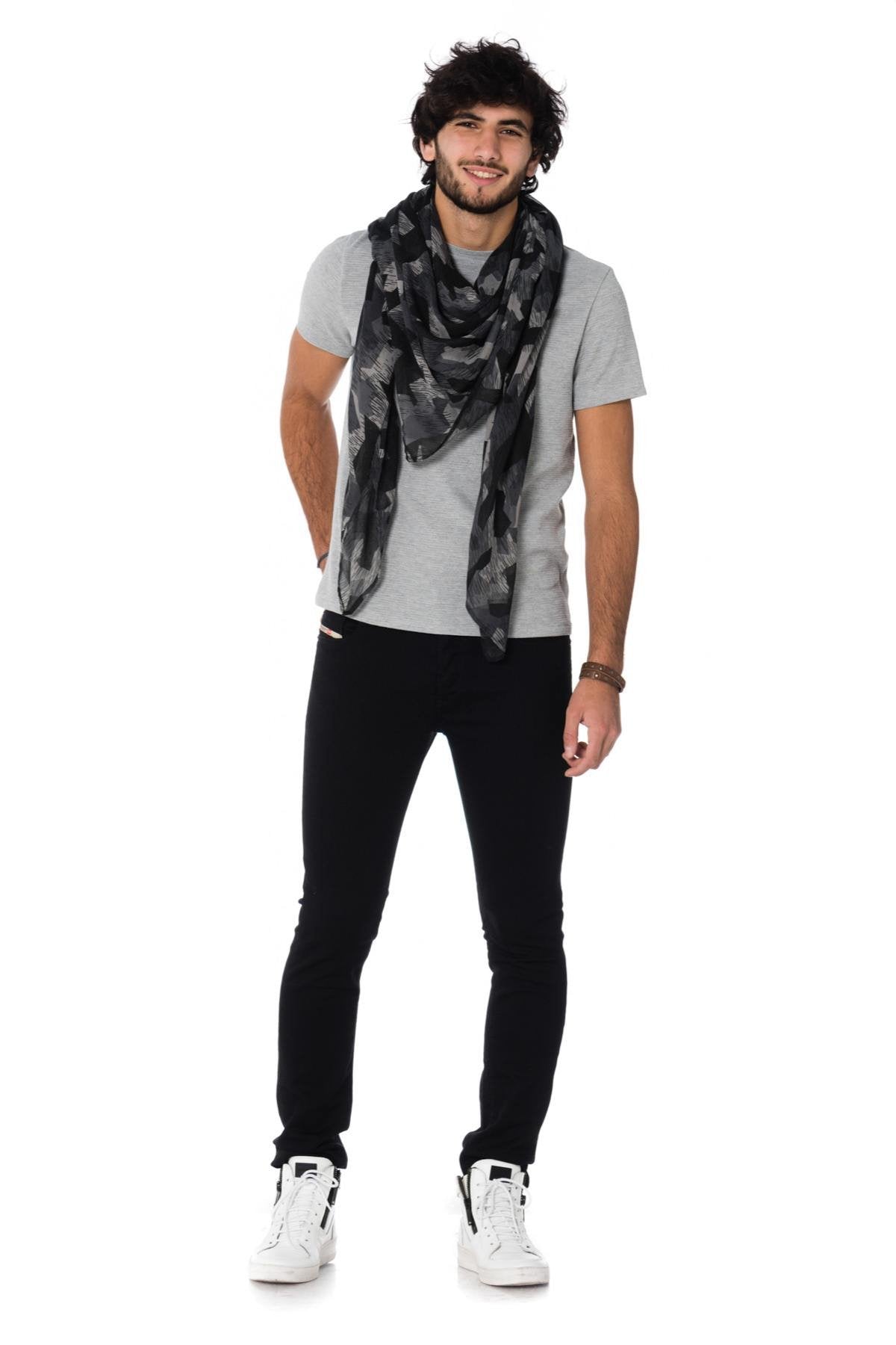 Kaporal men's gray camouflage scarf - Image n°3