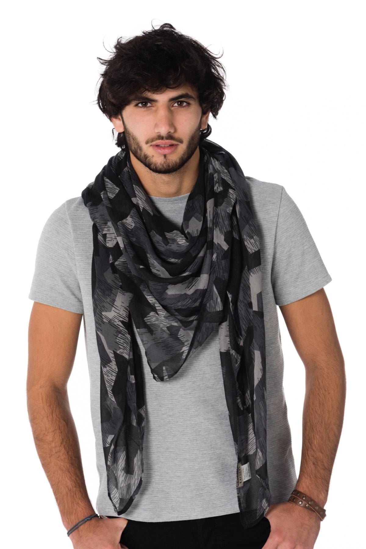 Kaporal men's gray camouflage scarf - Image n°1