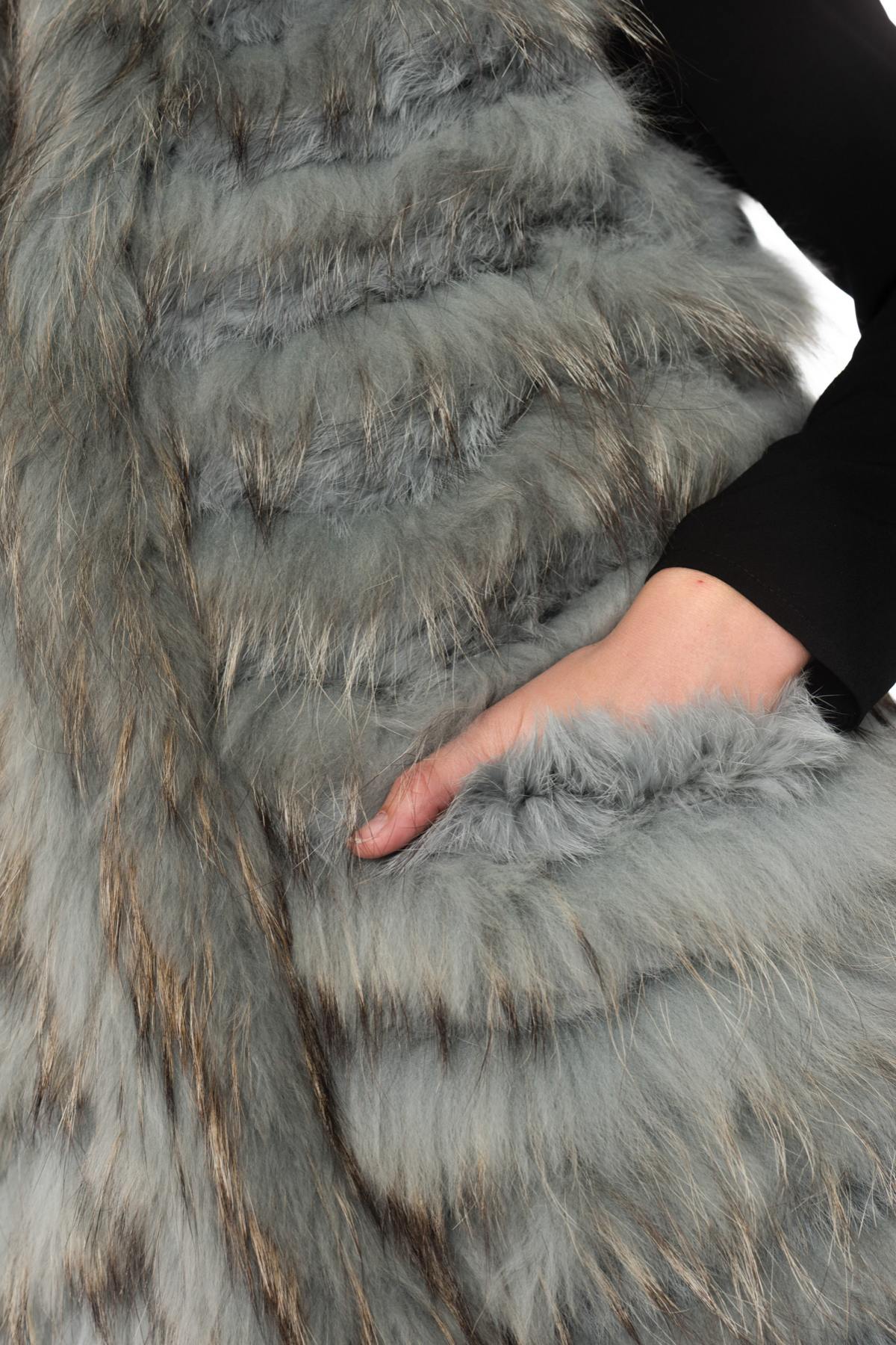 Oakwood Light Blue Sleeveless Fur Vest - Image n°5