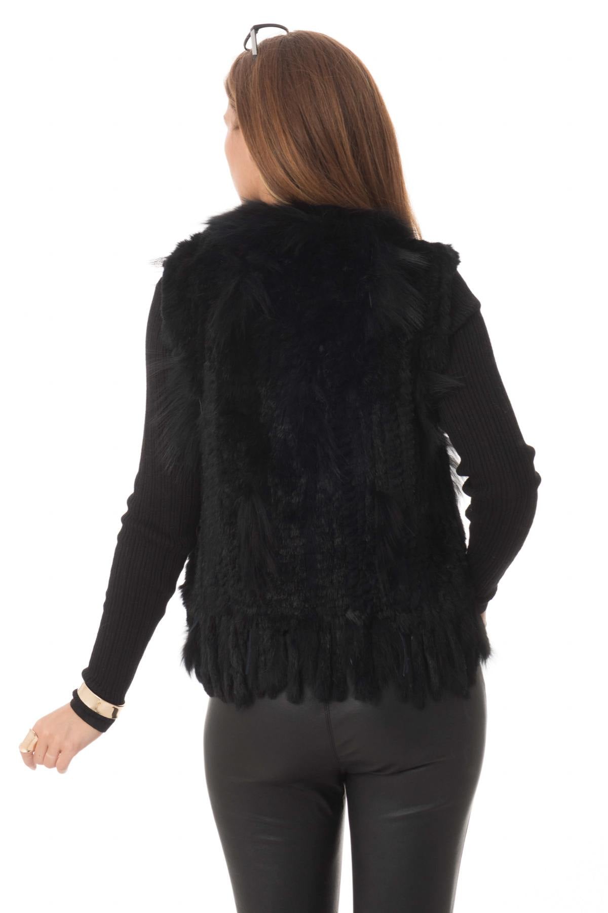 Rabbit and raccoon fur vest - Image n°6