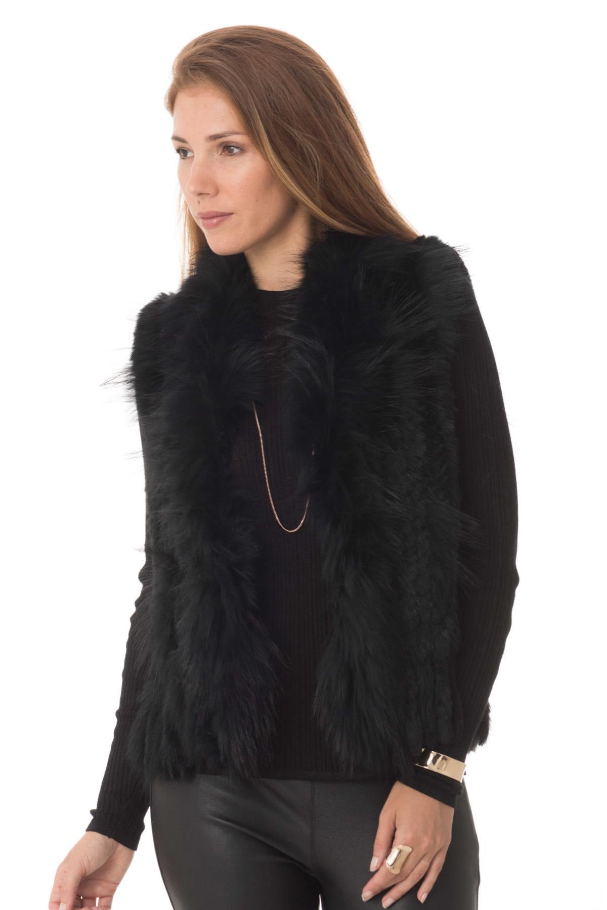 Rabbit and raccoon fur vest - Image n°3