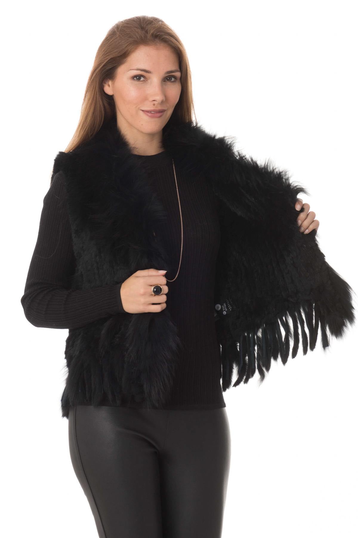 Rabbit and raccoon fur vest - Image n°5