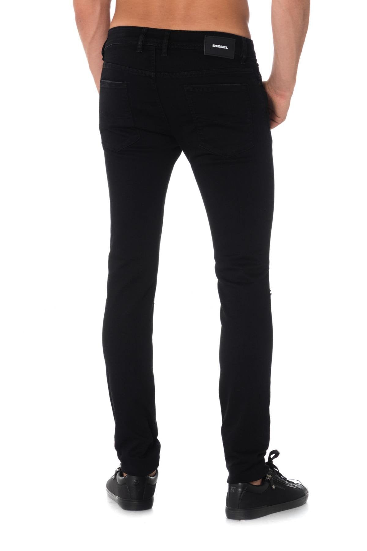 Diesel men's black jeans ripped at the knee - Image n°7