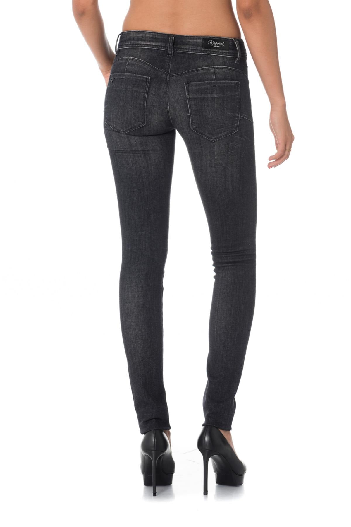 Washed black Kaporal push-up jeans - Image n°7