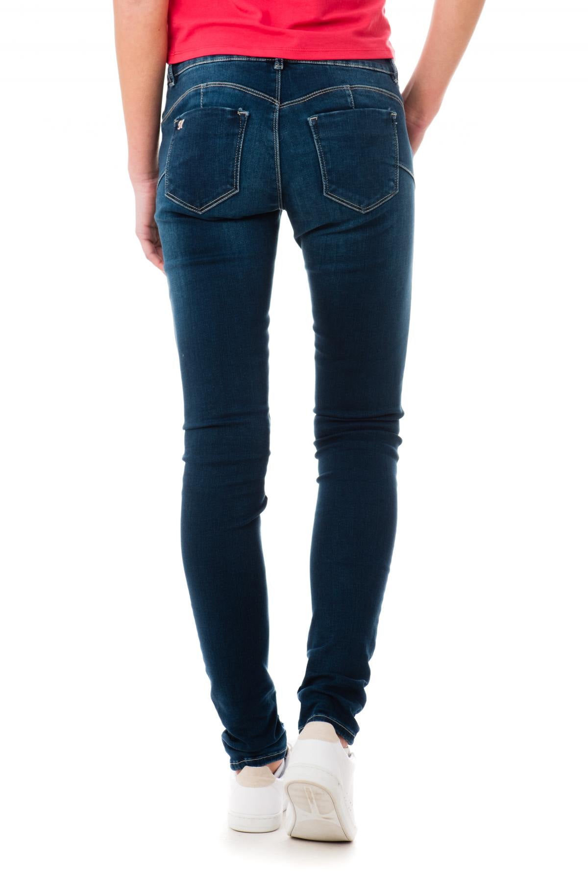 Blue ripped jeans for women slim fit - Image n°4