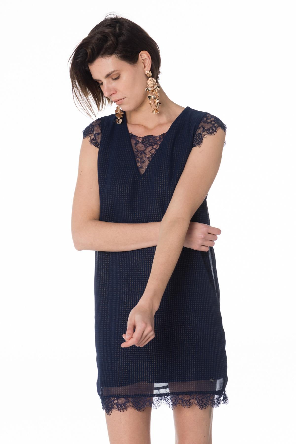 women's navy blue dress fecil overseas - Image n°1