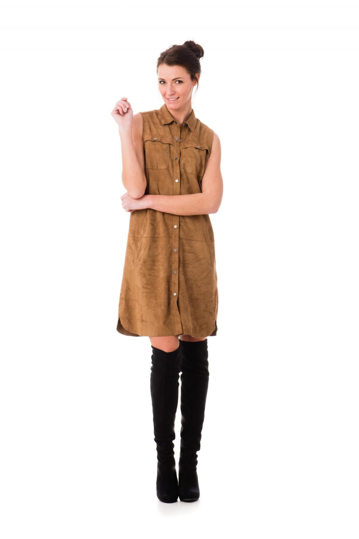 Women's Sleeveless Suede Dress Oakwood - Image n°2