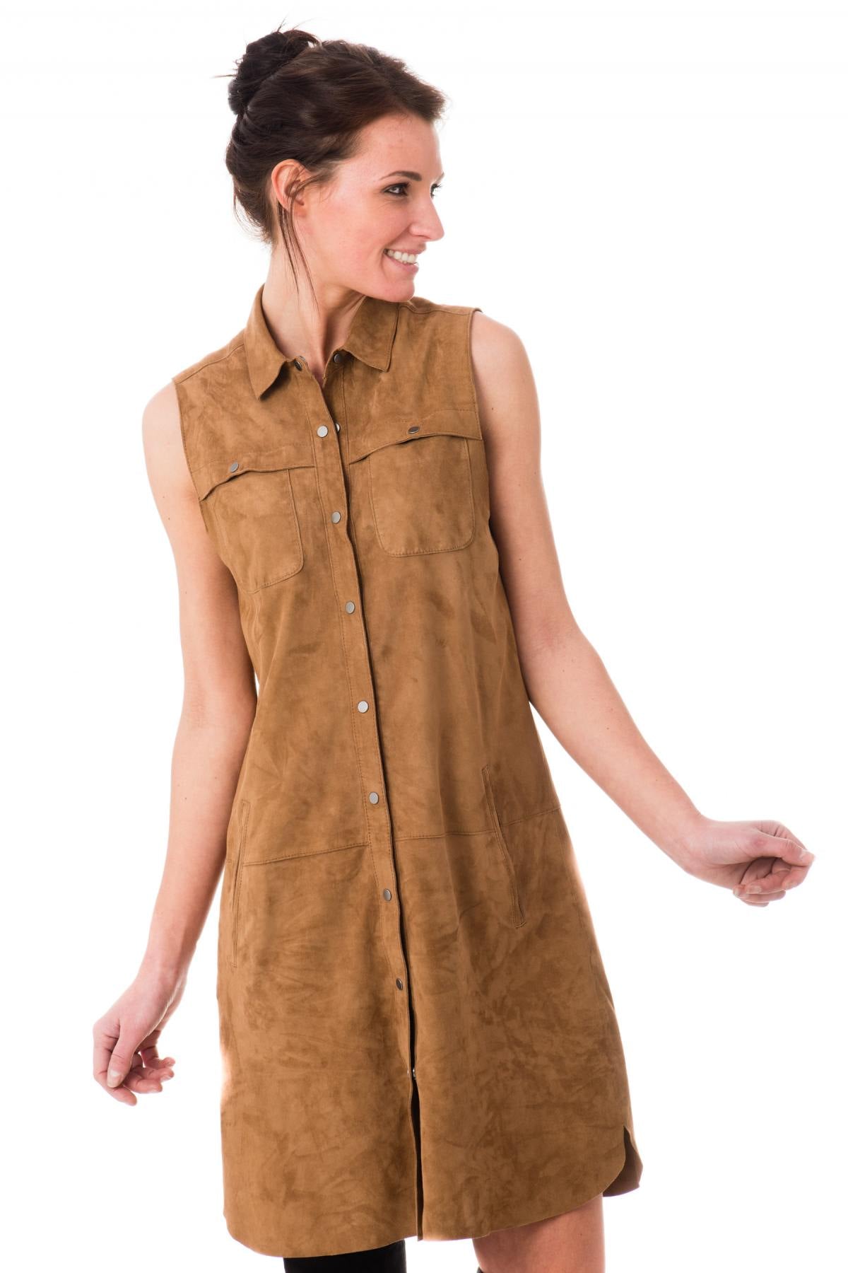 Women's Sleeveless Suede Dress Oakwood - Image n°3