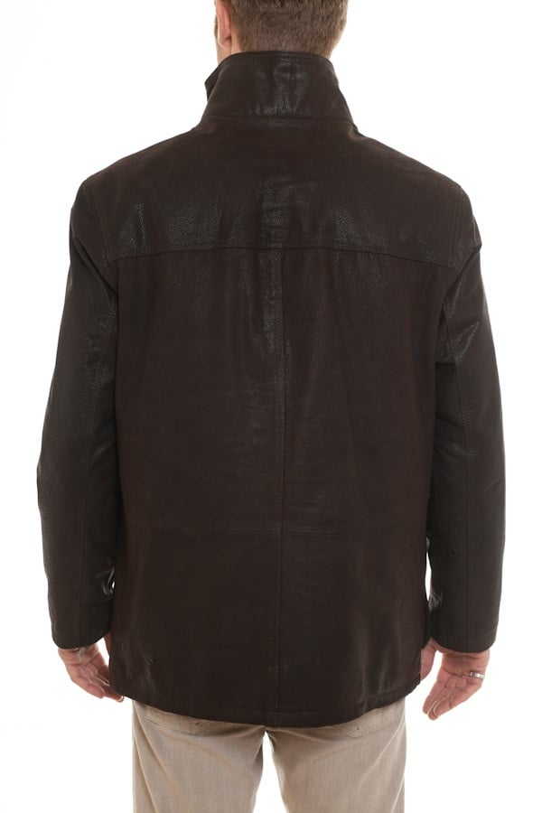 ARMA coat for men in brown leather - Image n°4