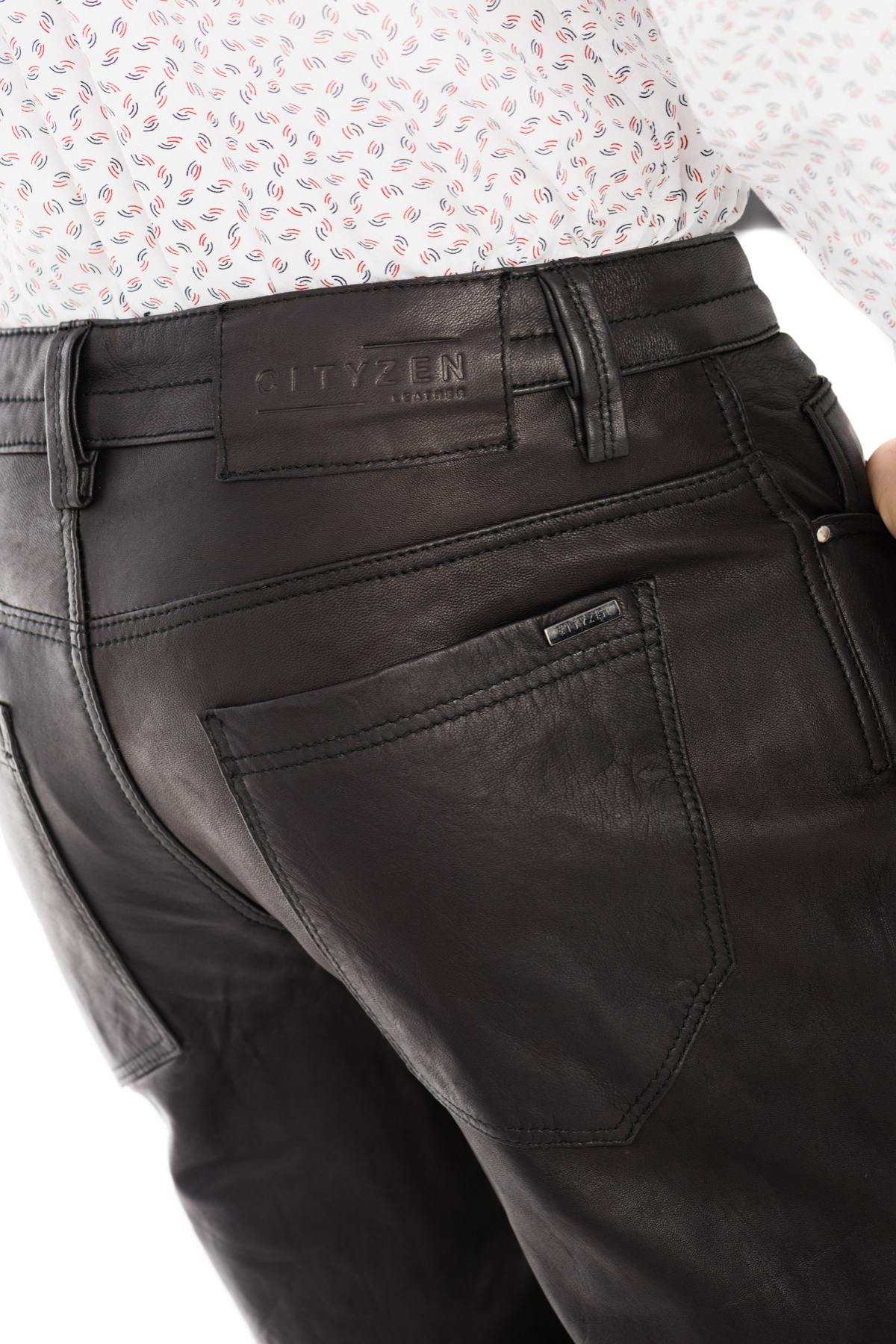 Men's black leather pants - Image n°5