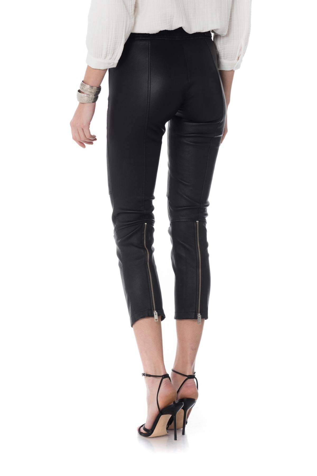 Diesel women's lambskin and denim pants - Image n°5