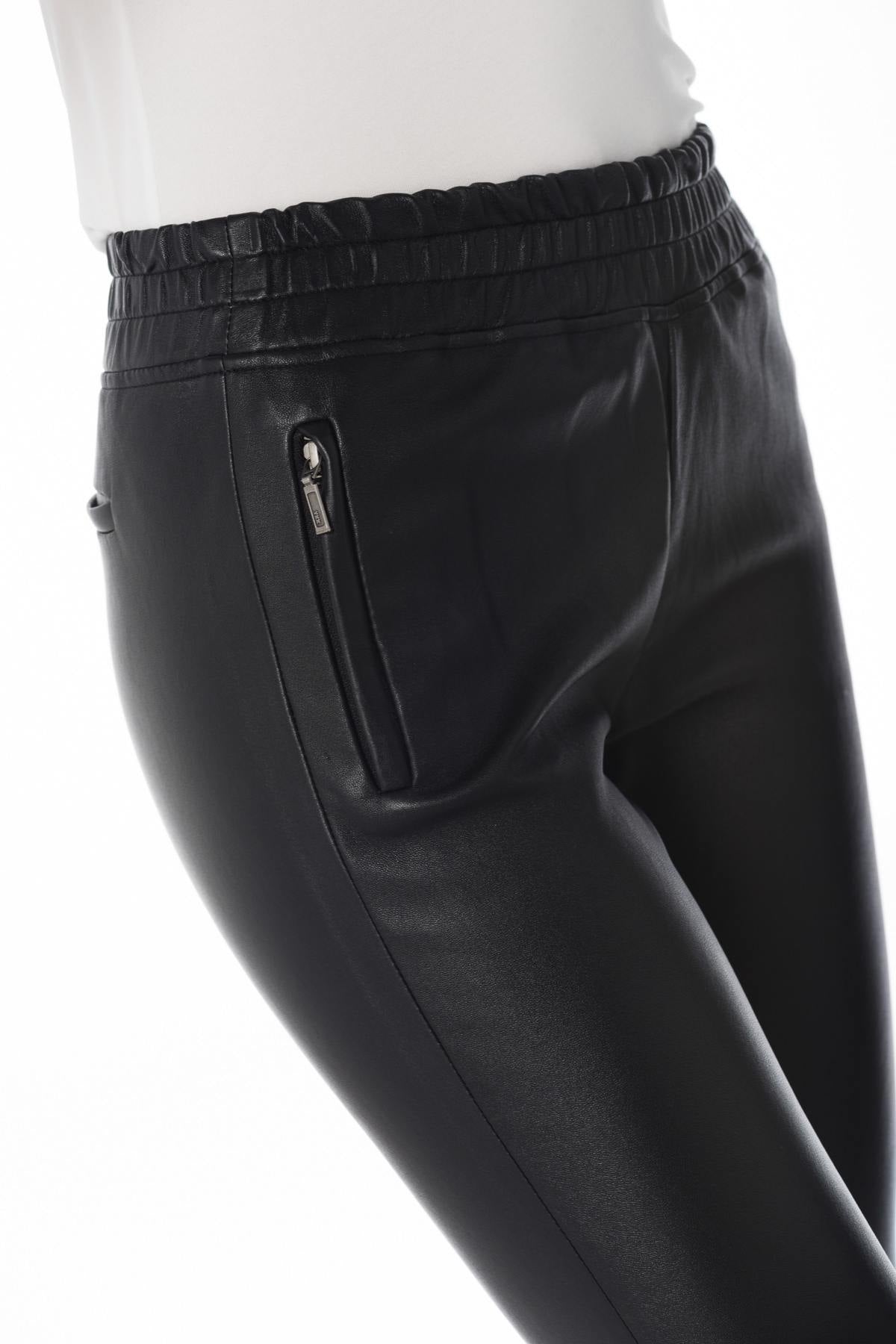 Oakwood women's leather pants with elastic waist - Image n°4