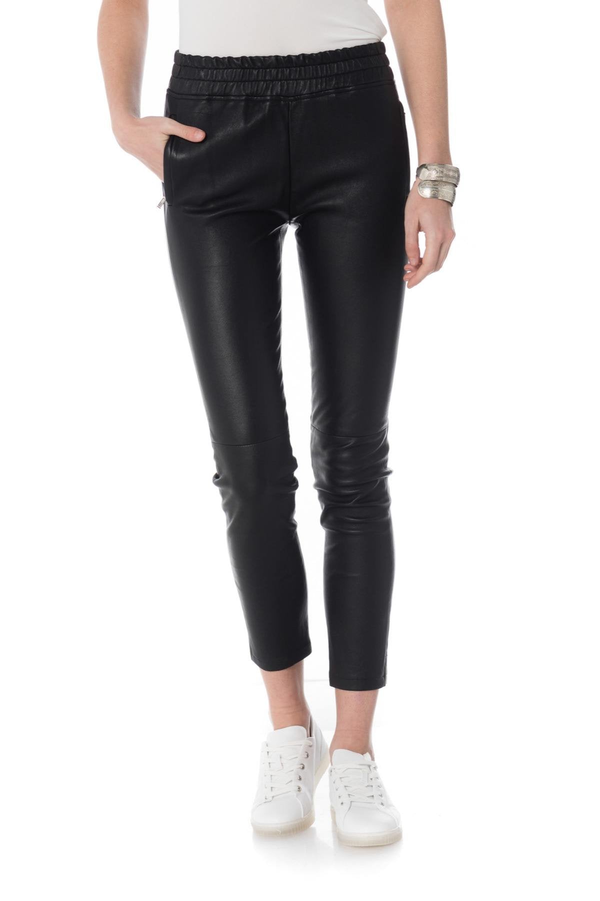 Oakwood women's leather pants with elastic waist - Image n°5