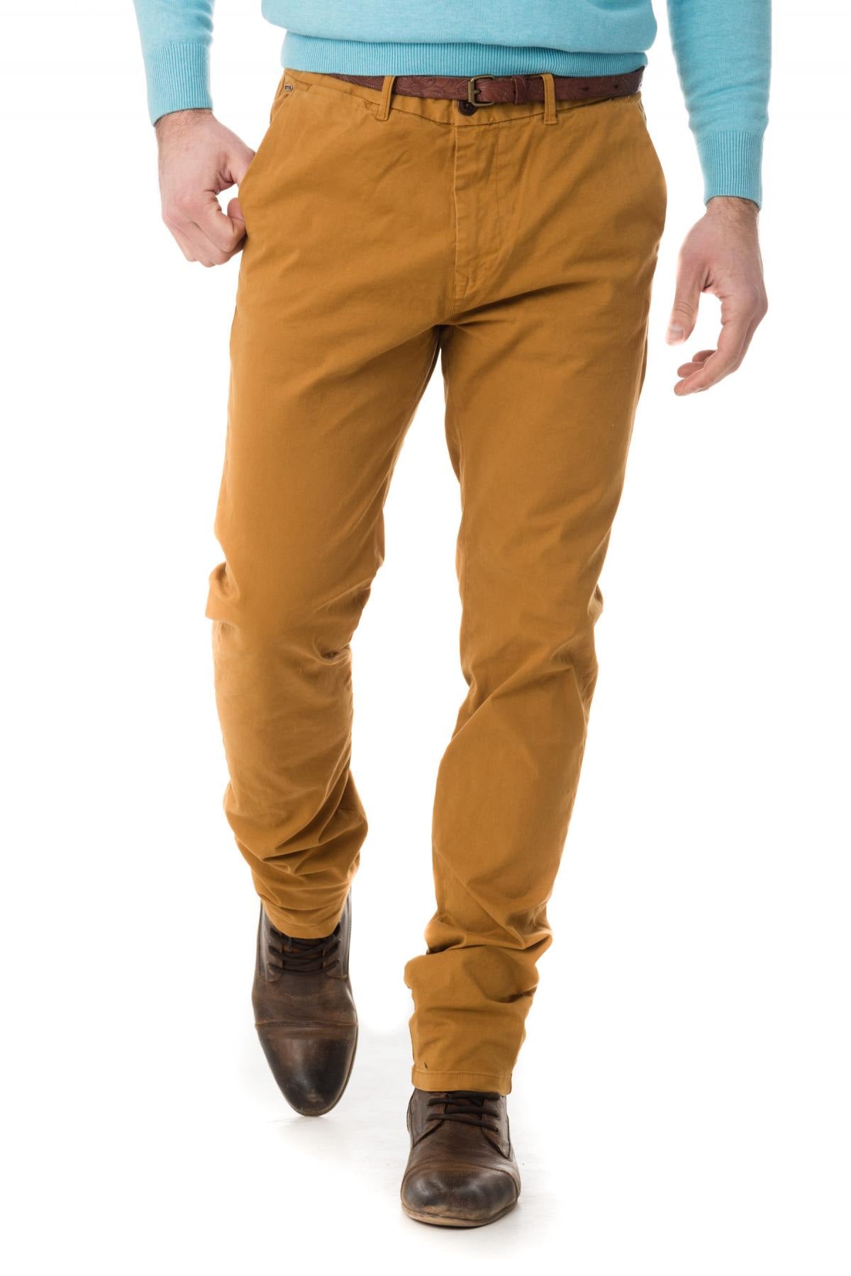 Scotch & Soda men's chinos light camel - Image n°1