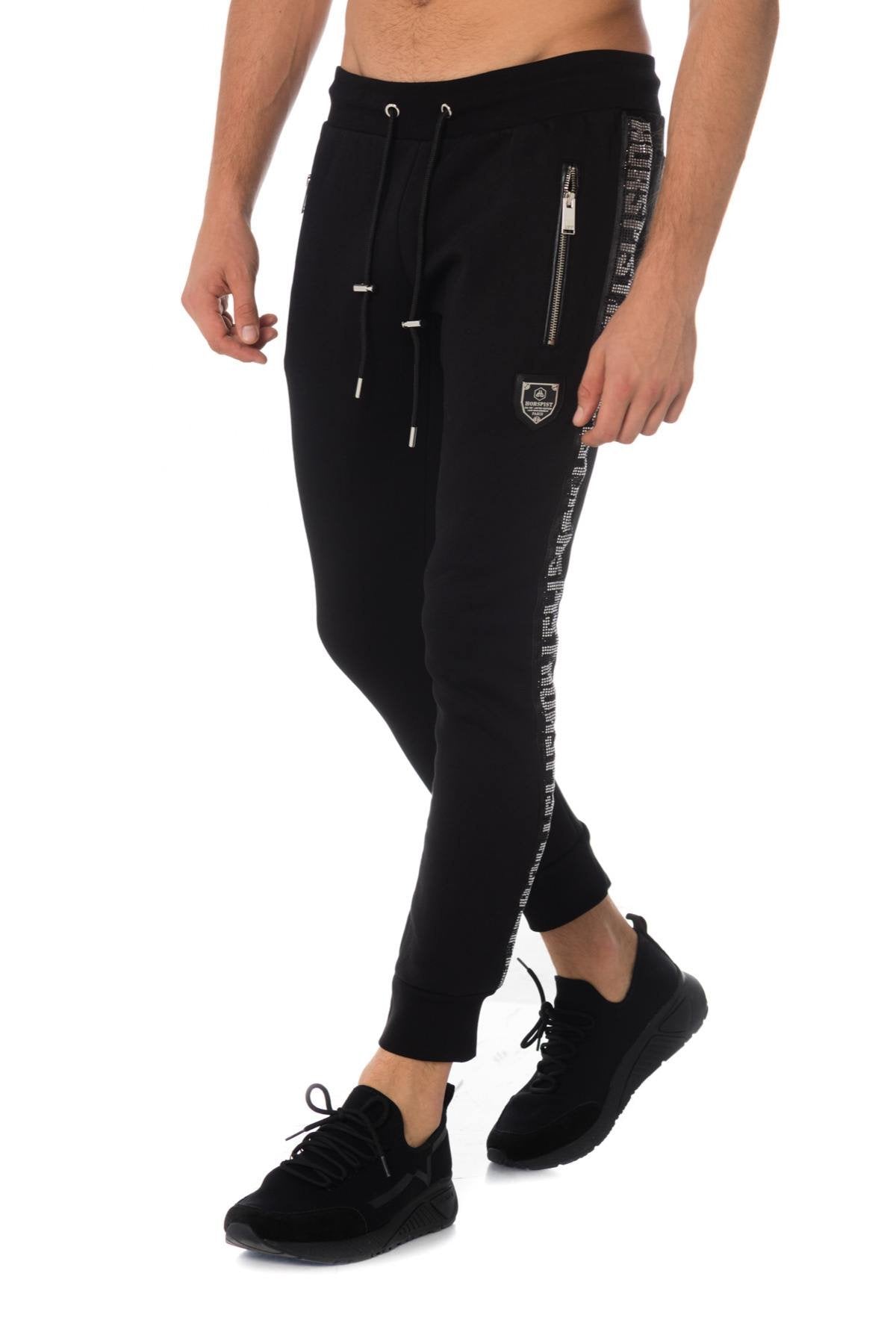 Horspist black jogging pants with rhinestones - Image n°7