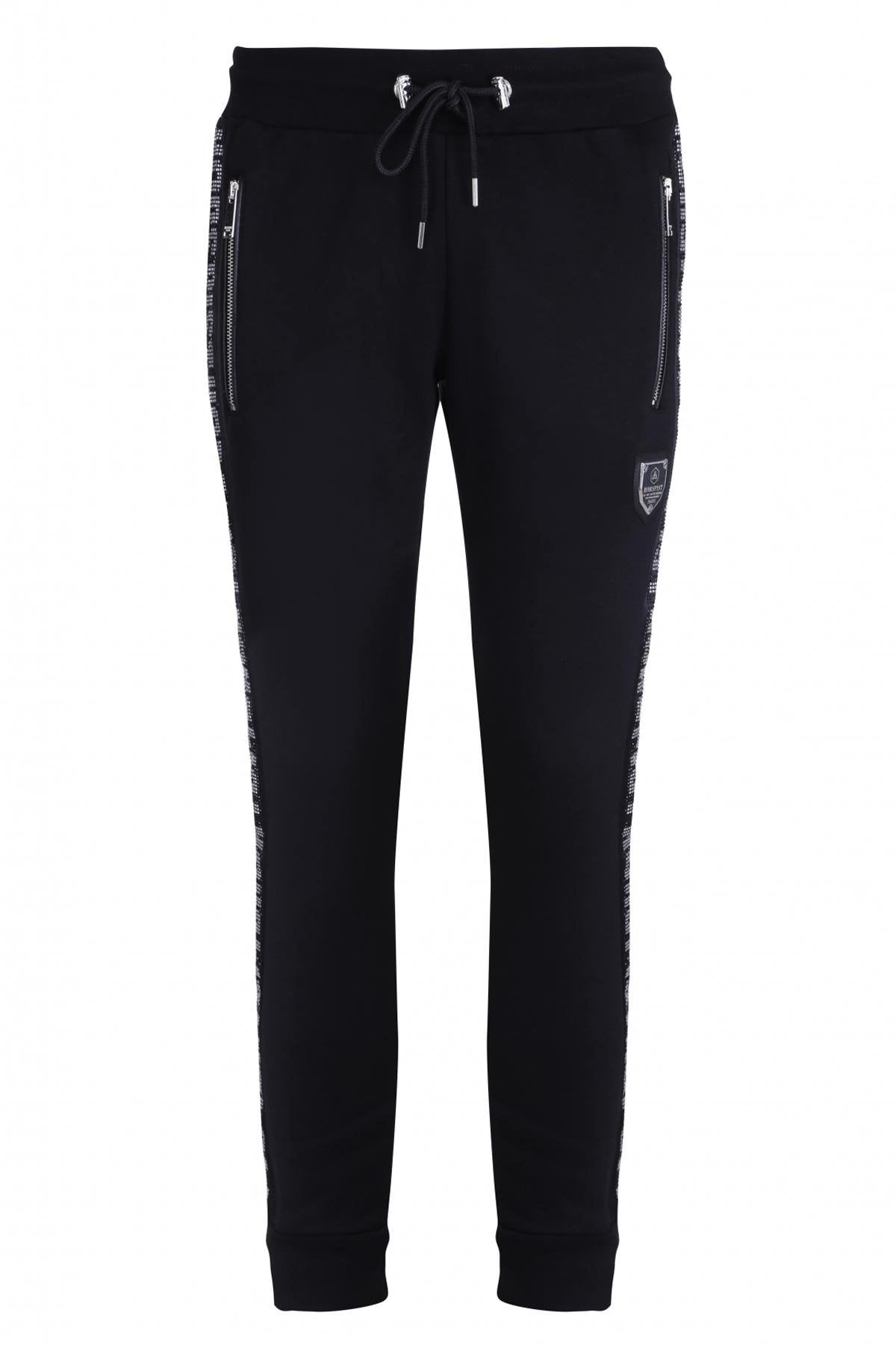 Horspist black jogging pants with rhinestones - Image n°3