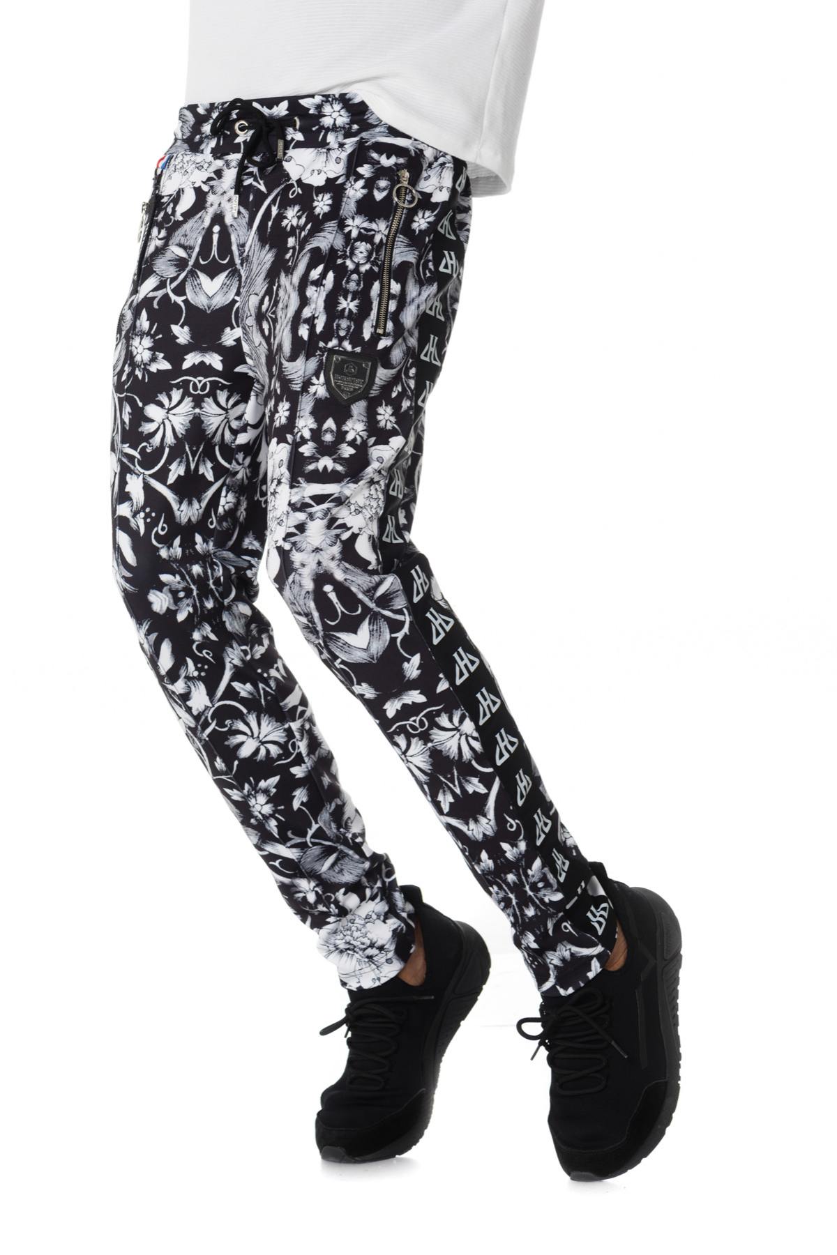 black and white printed sweatpants - Image n°4