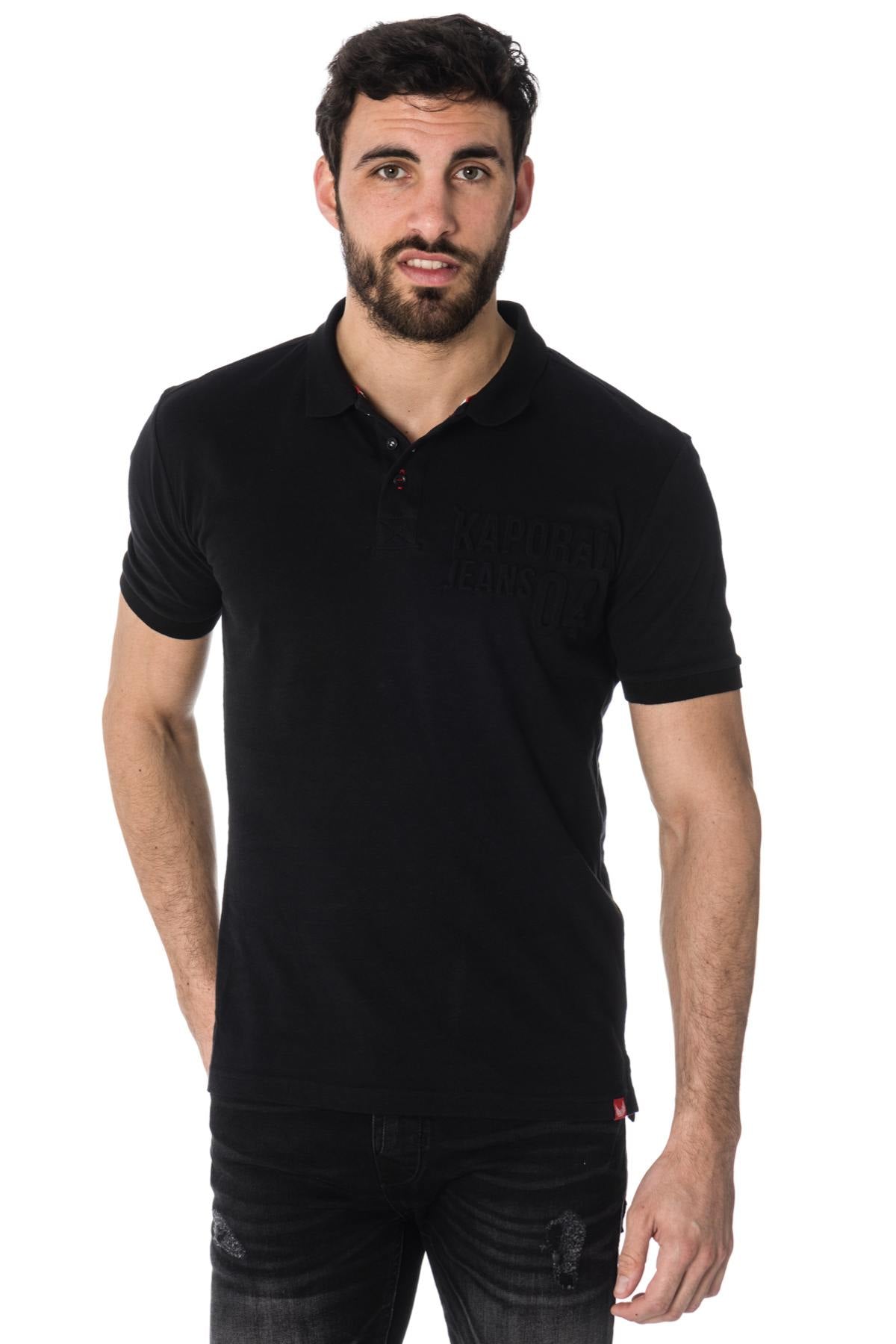 Black Kaporal polo shirt with embossed writing - Image n°1