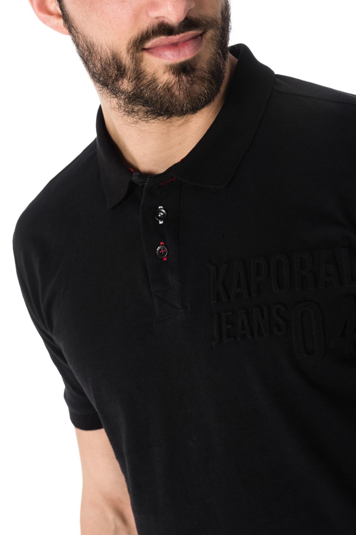 Black Kaporal polo shirt with embossed writing - Image n°4